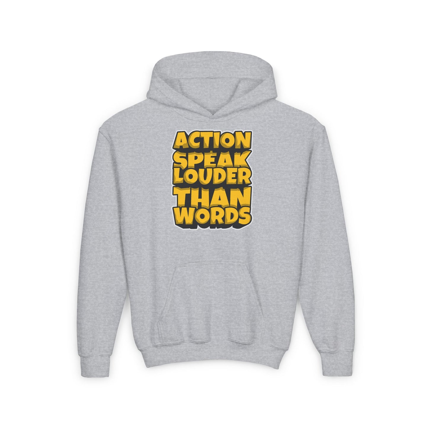 Action Speak Louder Than Words Youth Heavy Blend Hooded Sweatshirt