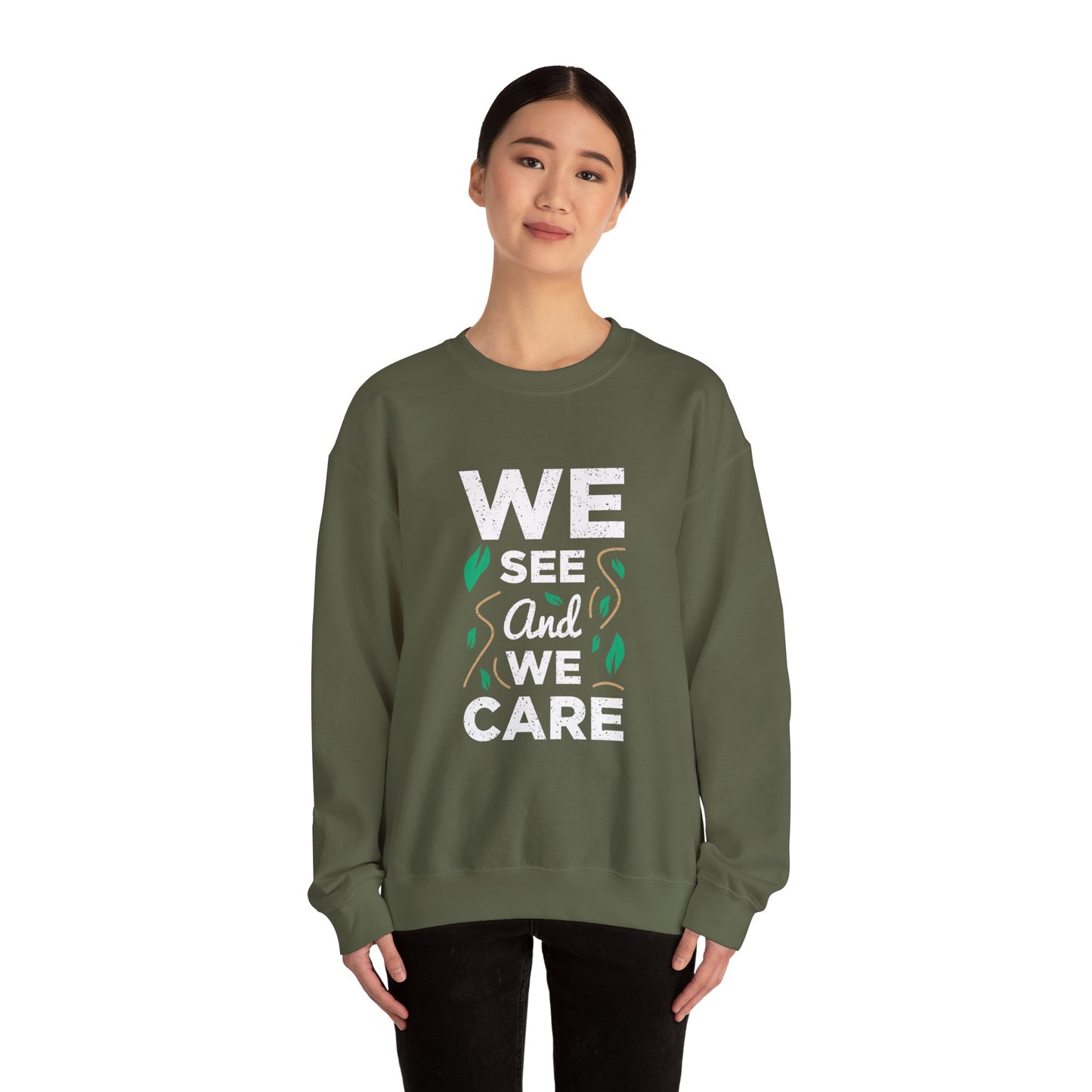 We See And We Care Unisex Heavy Blend™ Crewneck Sweatshirt