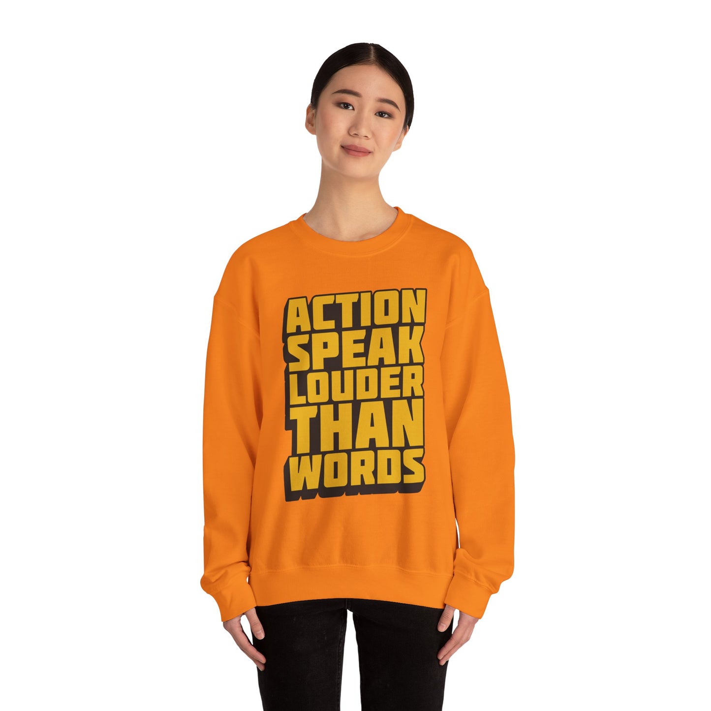 Action Speak Louder Than Words Unisex Heavy Blend™ Crewneck Sweatshirt