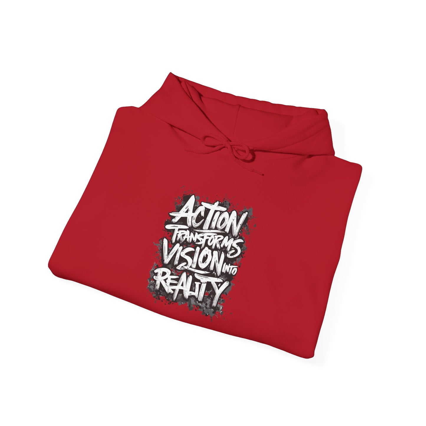 Action Transforms Vision Into Reality Unisex Heavy Blend™ Hooded Sweatshirt