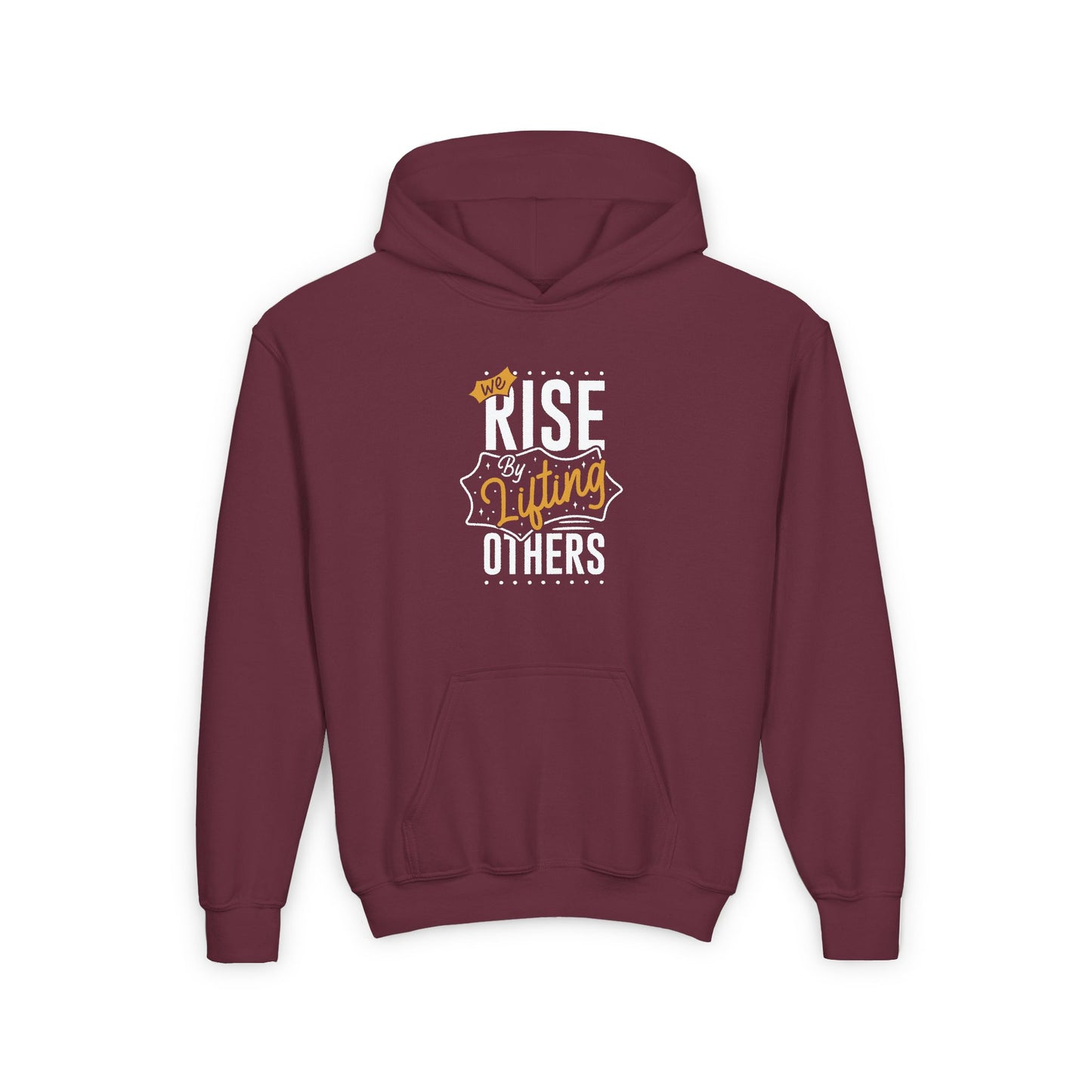 We Rise By Lifting Others Youth Heavy Blend Hooded Sweatshirt