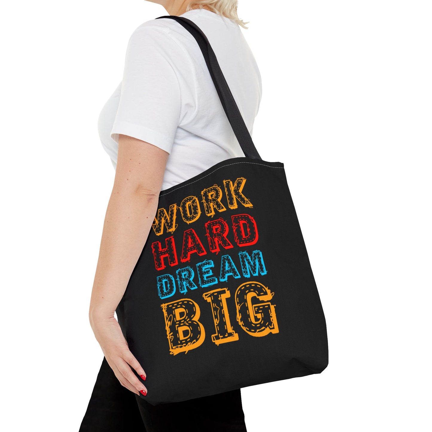 Work Hard Dream Big Tote Bag (AOP)