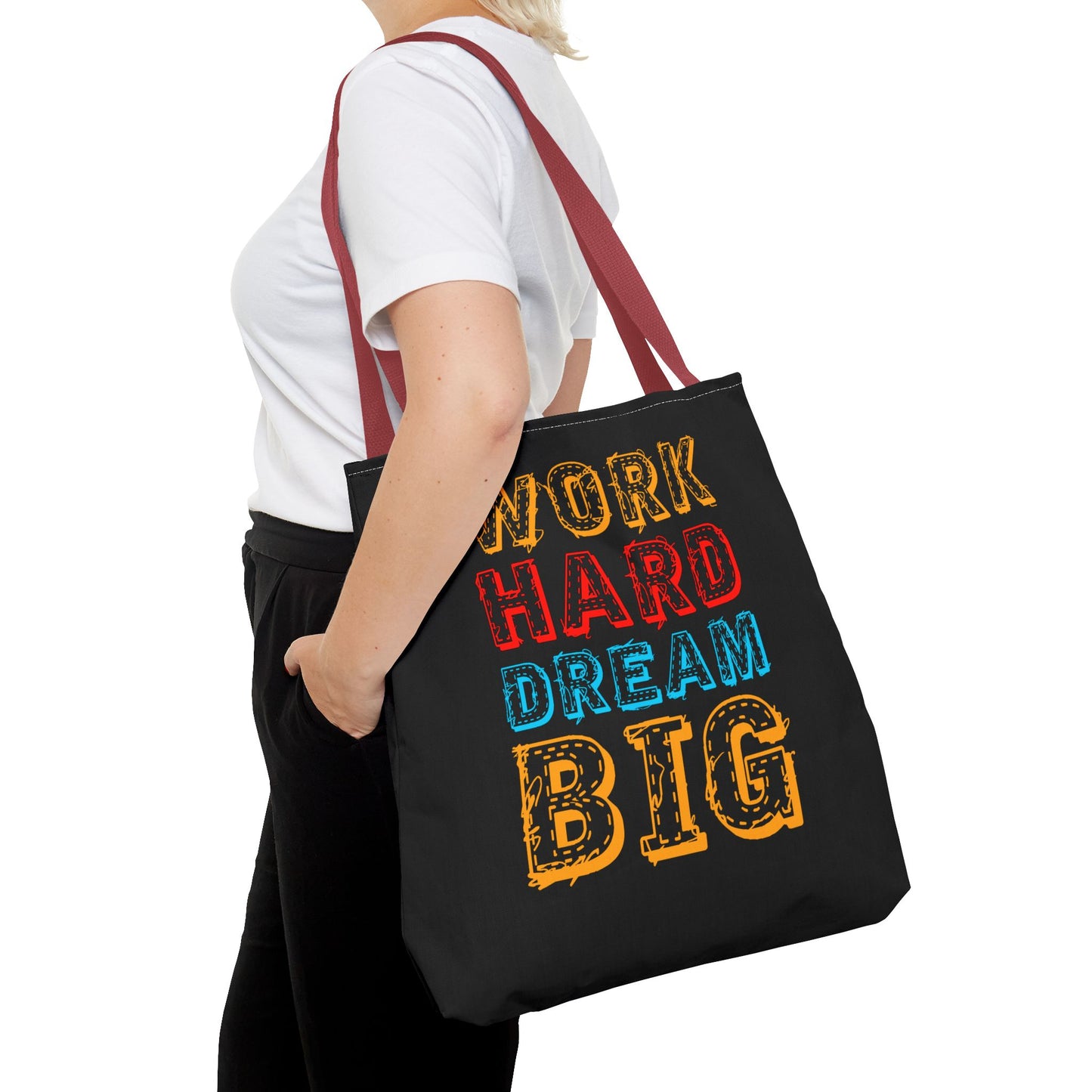 Work Hard Dream Big Tote Bag (AOP)