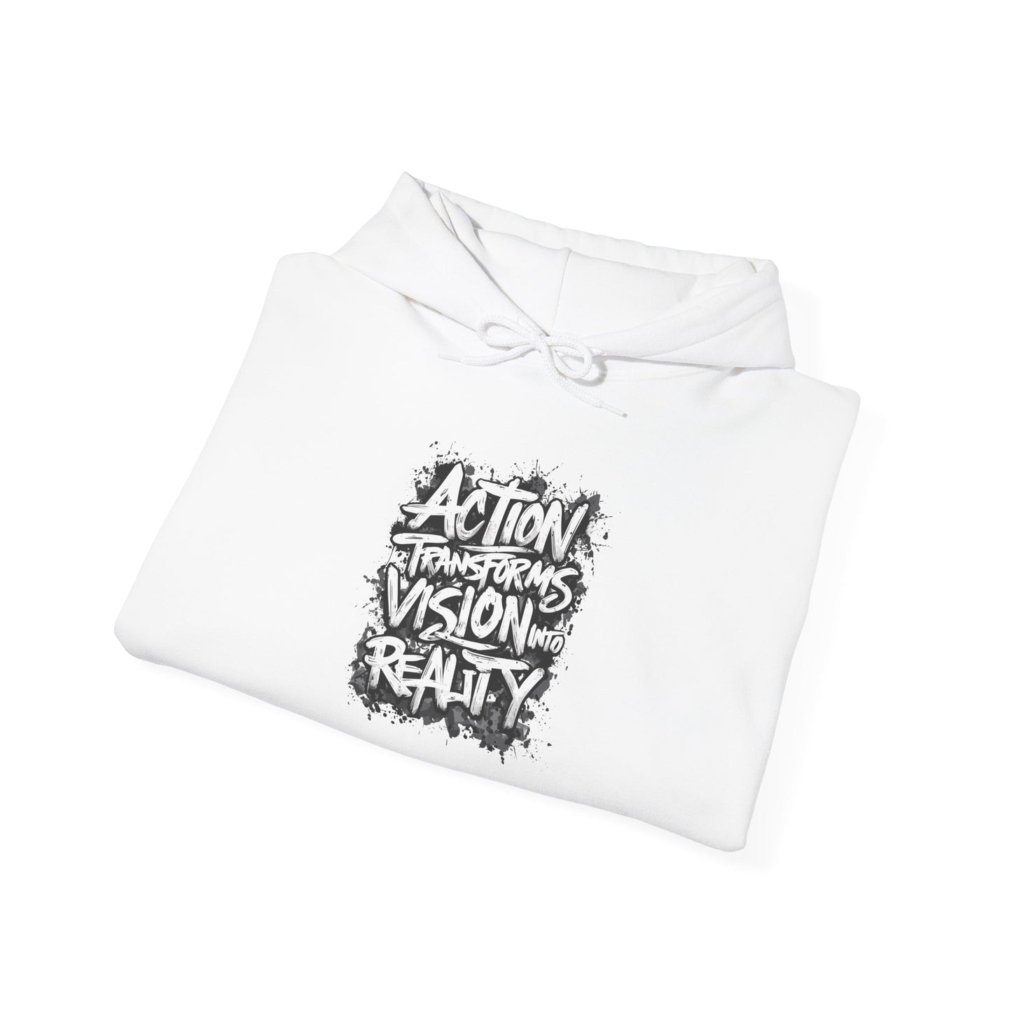 Action Transforms Vision Into Reality Unisex Heavy Blend™ Hooded Sweatshirt