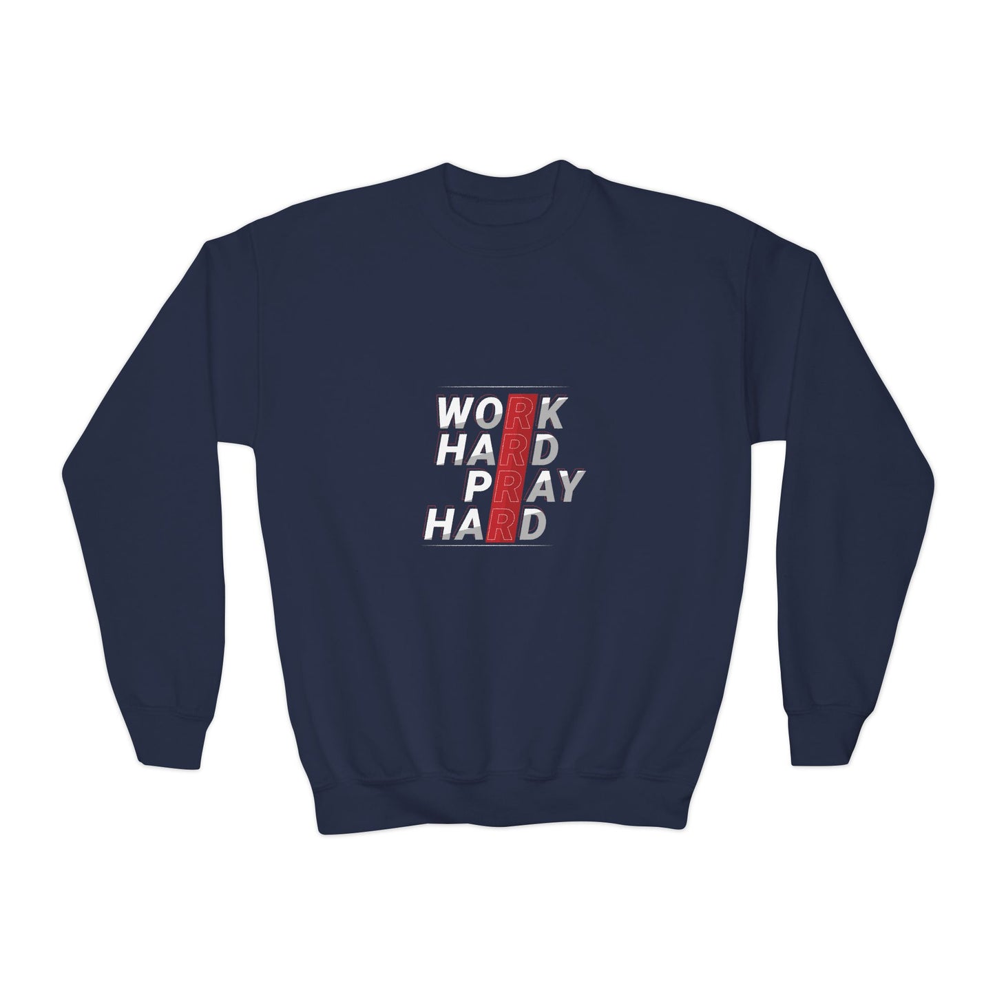 Work Hard Pray Hard Youth Crewneck Sweatshirt