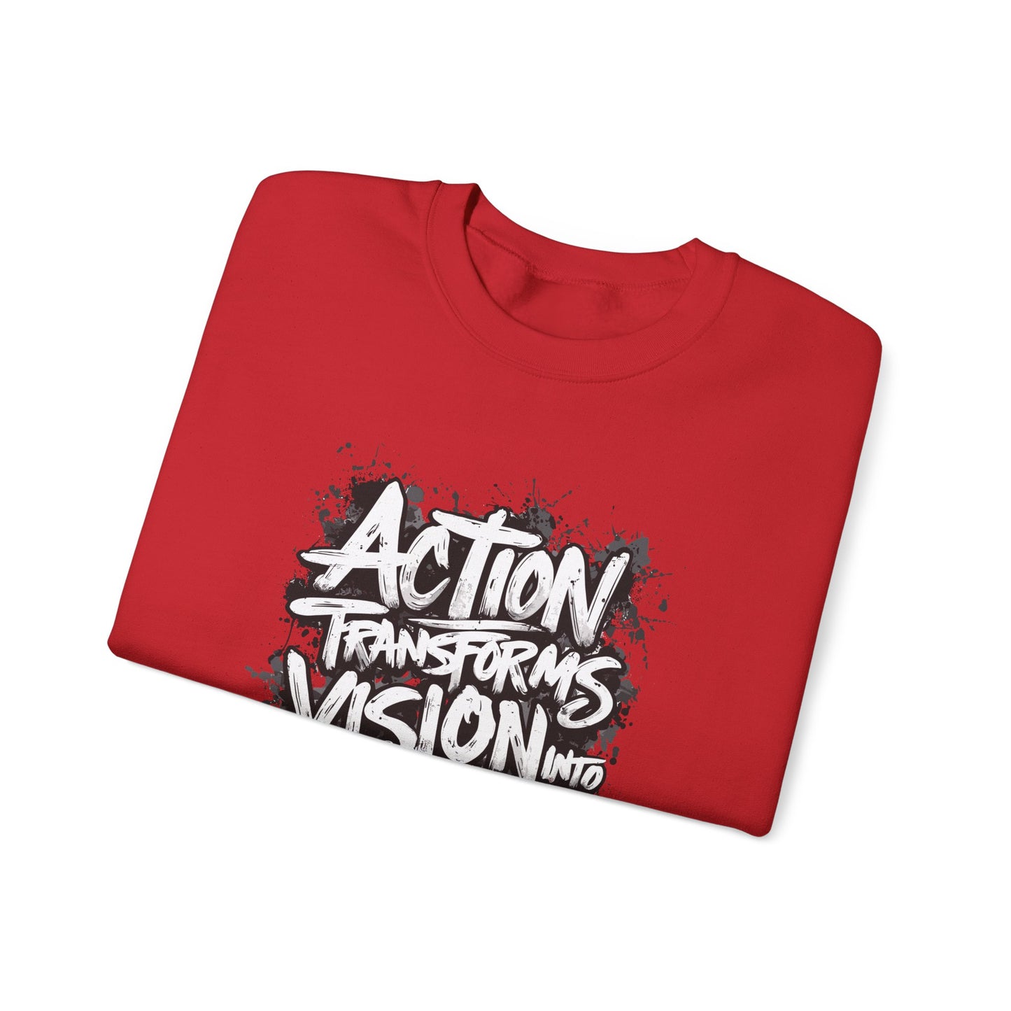 Action Transforms Vision Into Reality Unisex Heavy Blend™ Crewneck Sweatshirt