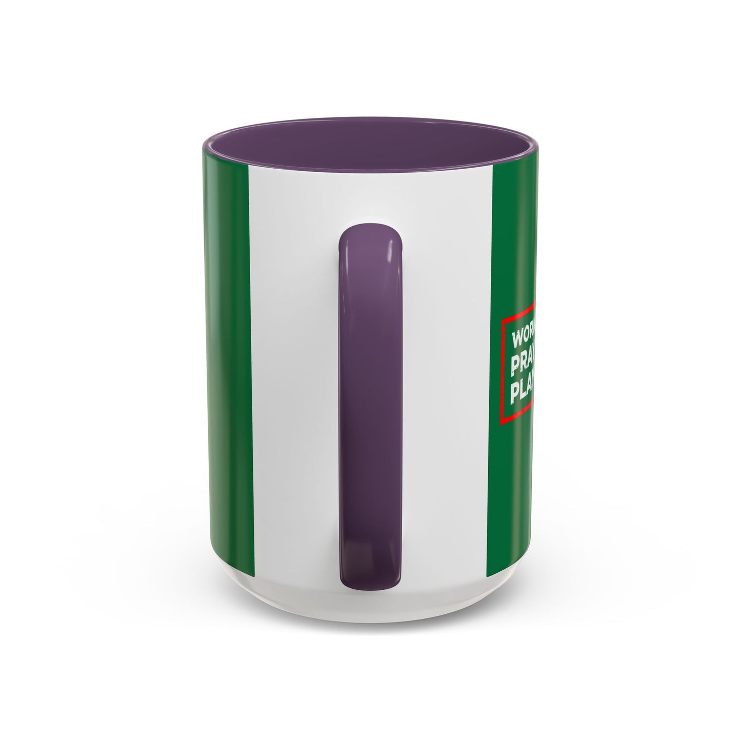 Work Hard Pray Hard Play Hard Accent Coffee Mug (11, 15oz)