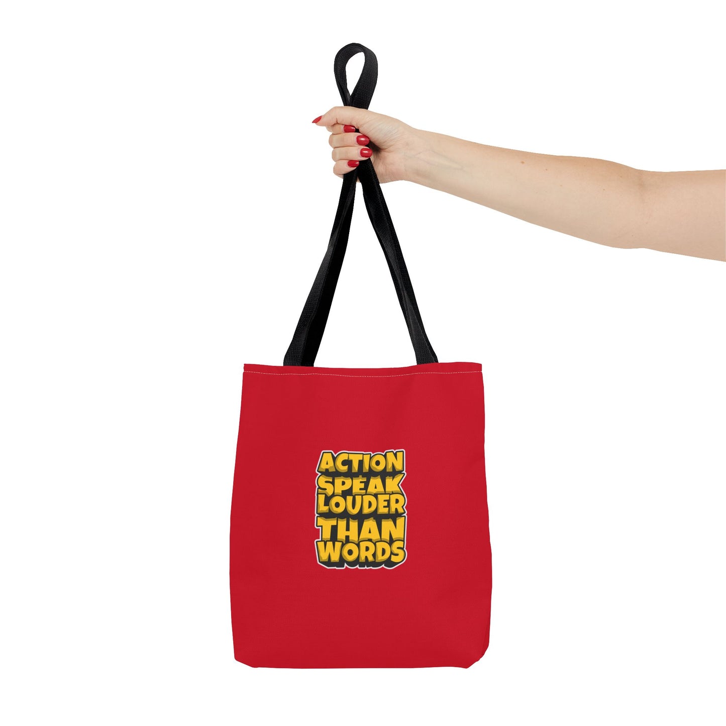 Action Speak Louder Than Words Tote Bag (AOP)
