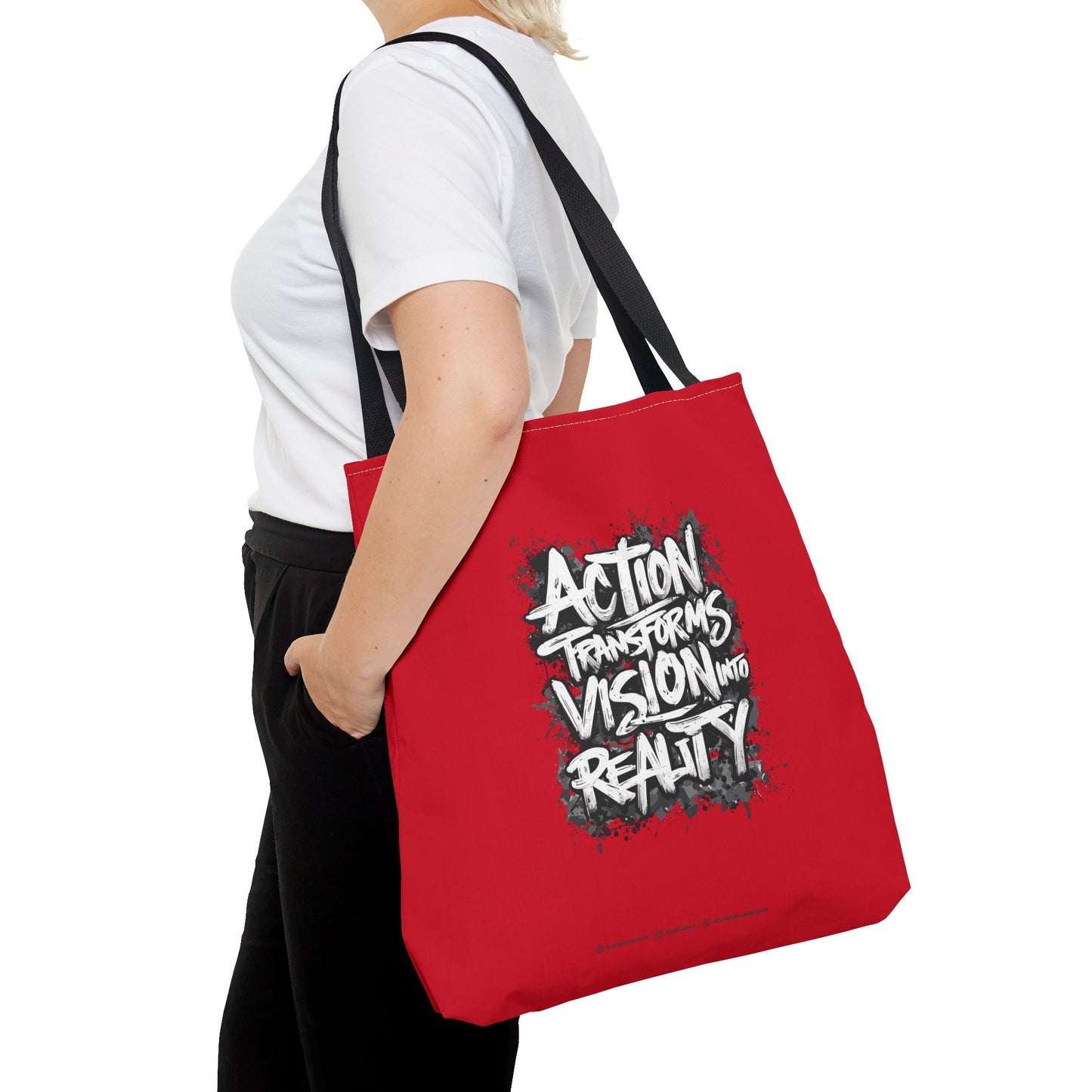 Action Transforms Vision Into Reality Tote Bag (AOP)