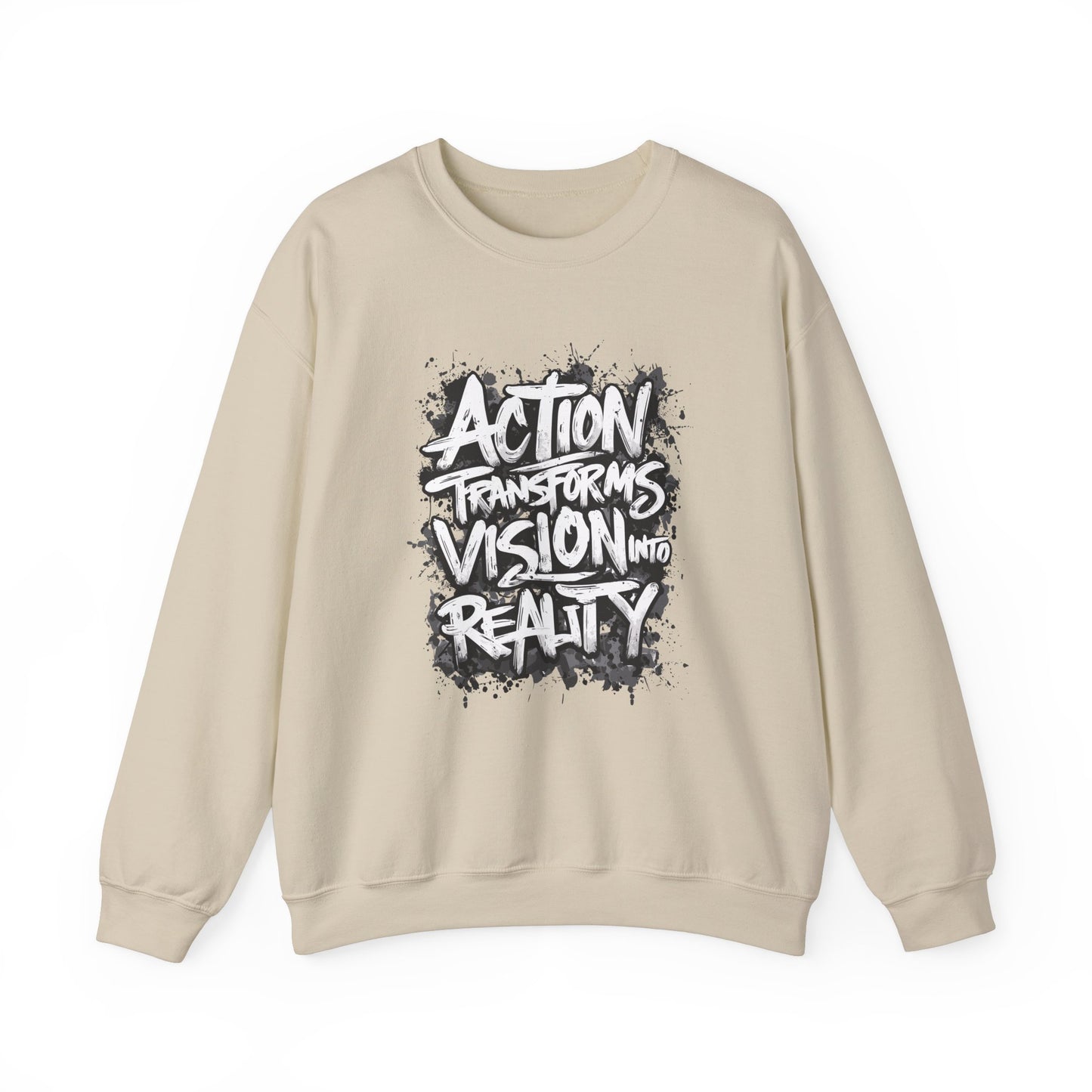 Action Transforms Vision Into Reality Unisex Heavy Blend™ Crewneck Sweatshirt
