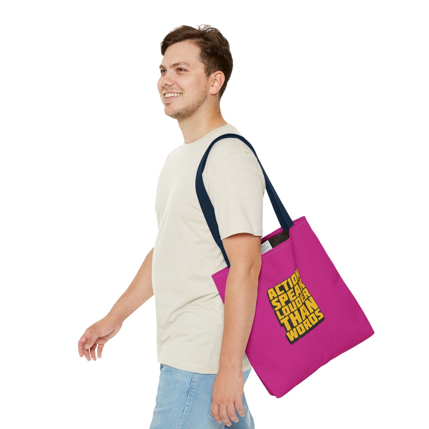 Action Speak Louder Than Words Tote Bag (AOP)