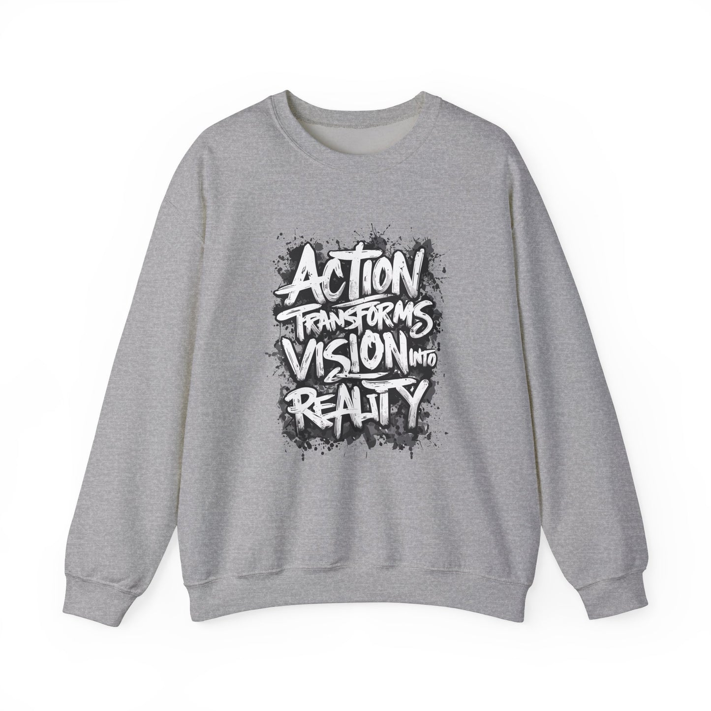 Action Transforms Vision Into Reality Unisex Heavy Blend™ Crewneck Sweatshirt