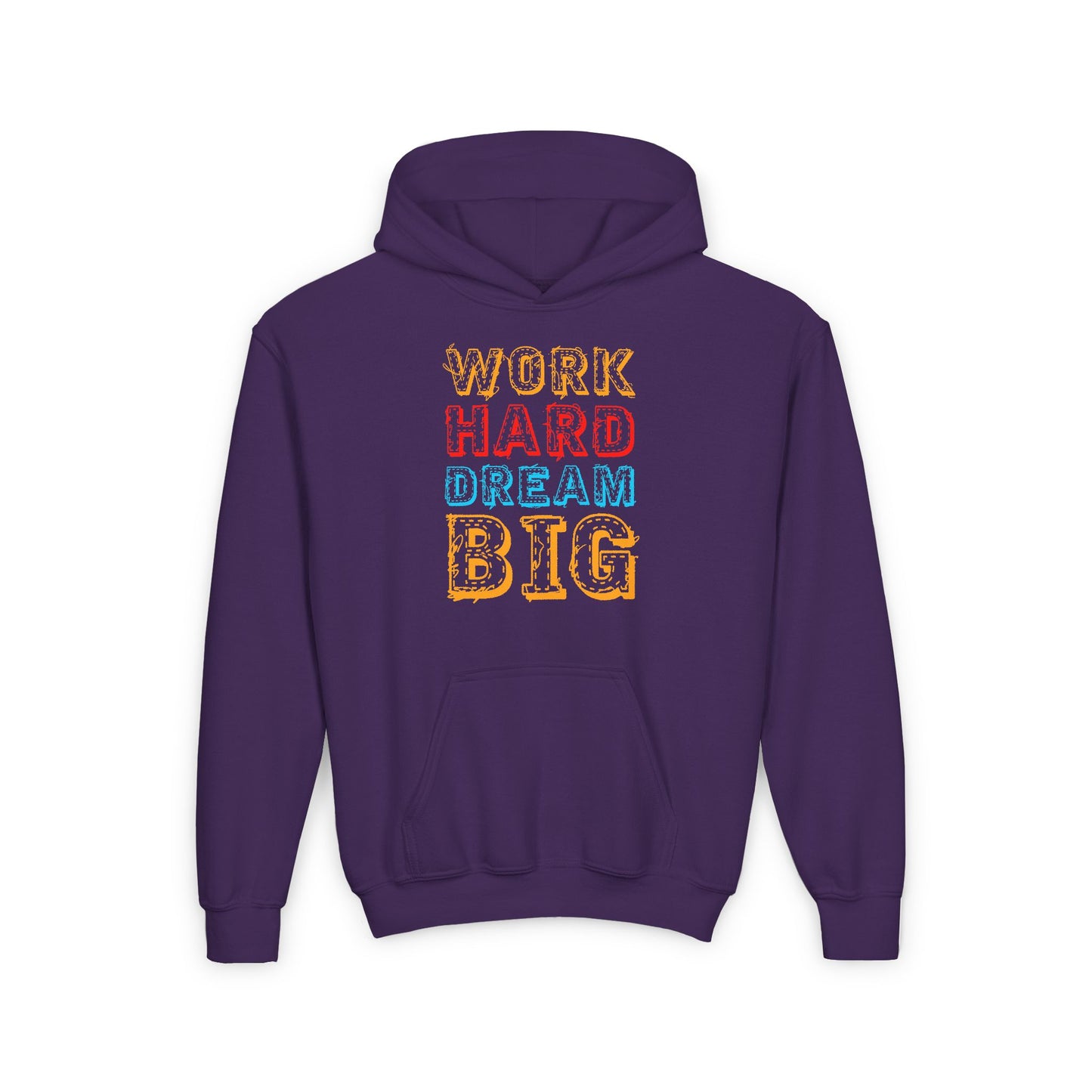 Work Hard Dream Big Youth Heavy Blend Hooded Sweatshirt