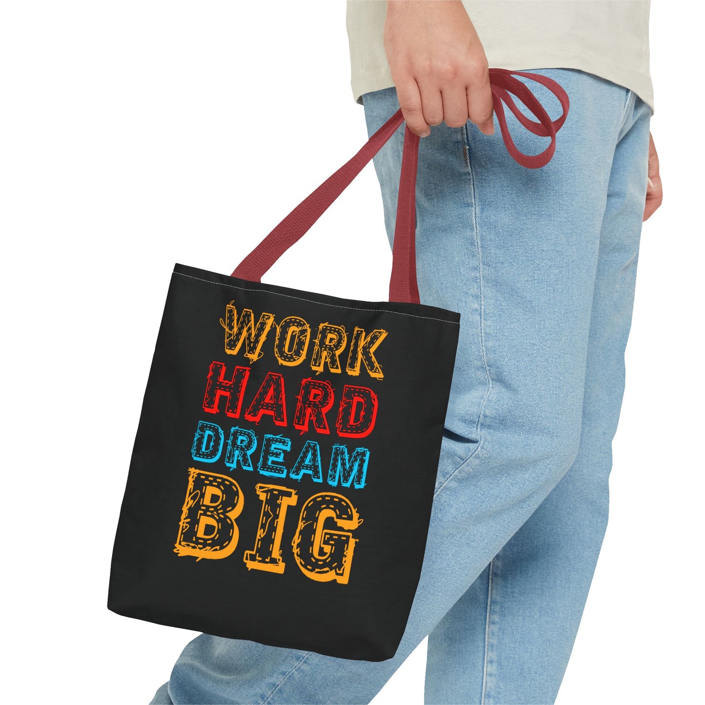 Work Hard Dream Big Tote Bag (AOP)