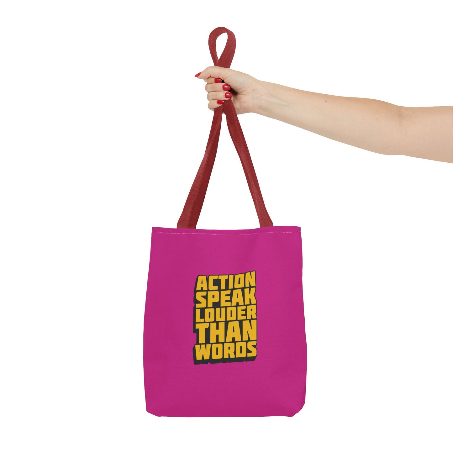 Action Speak Louder Than Words Tote Bag (AOP)