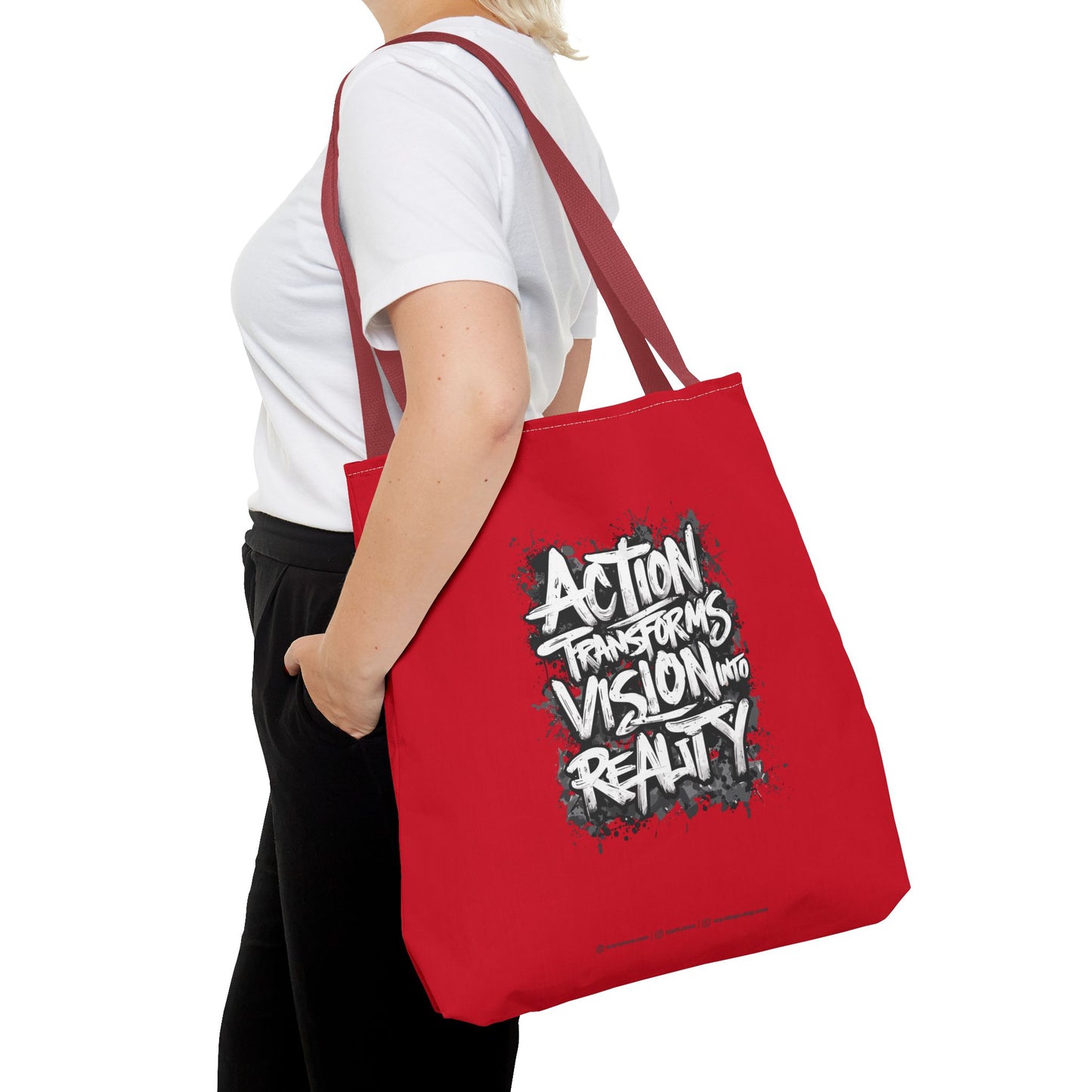 Action Transforms Vision Into Reality Tote Bag (AOP)