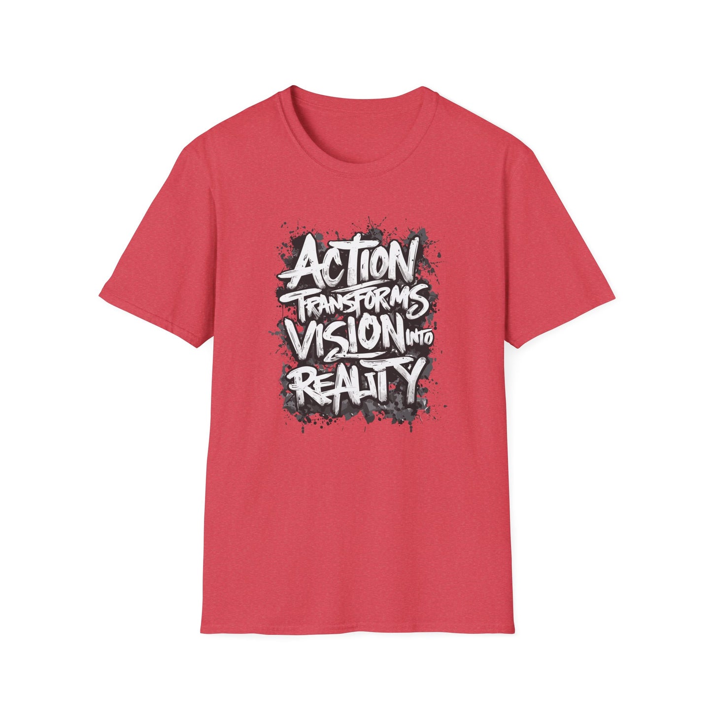 Action Transforms Vision Into Reality Unisex Softstyle T-Shirt