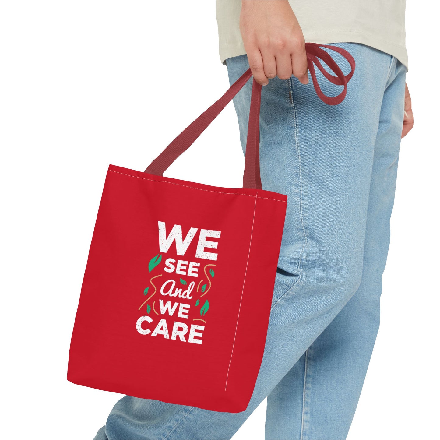 We See And We Care Tote Bag (AOP)