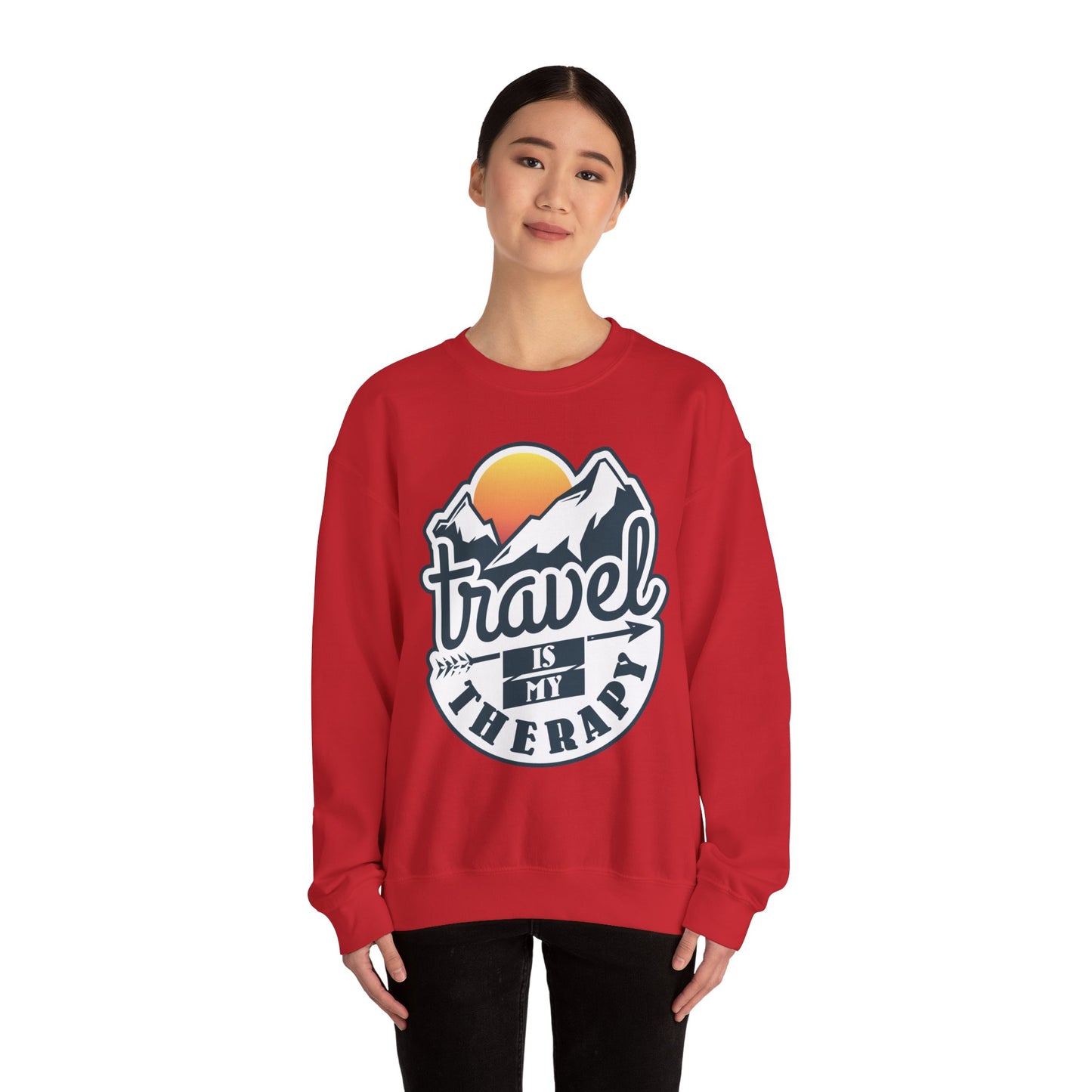Travel Is My Therapy Unisex Heavy Blend™ Crewneck Sweatshirt