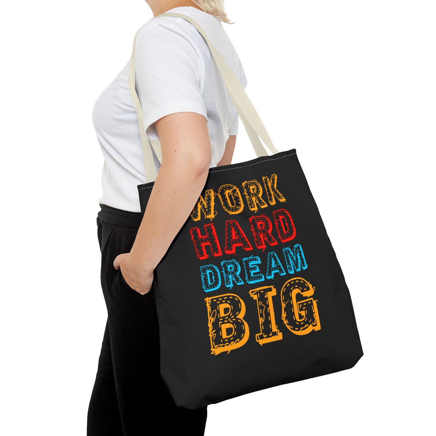 Work Hard Dream Big Tote Bag (AOP)