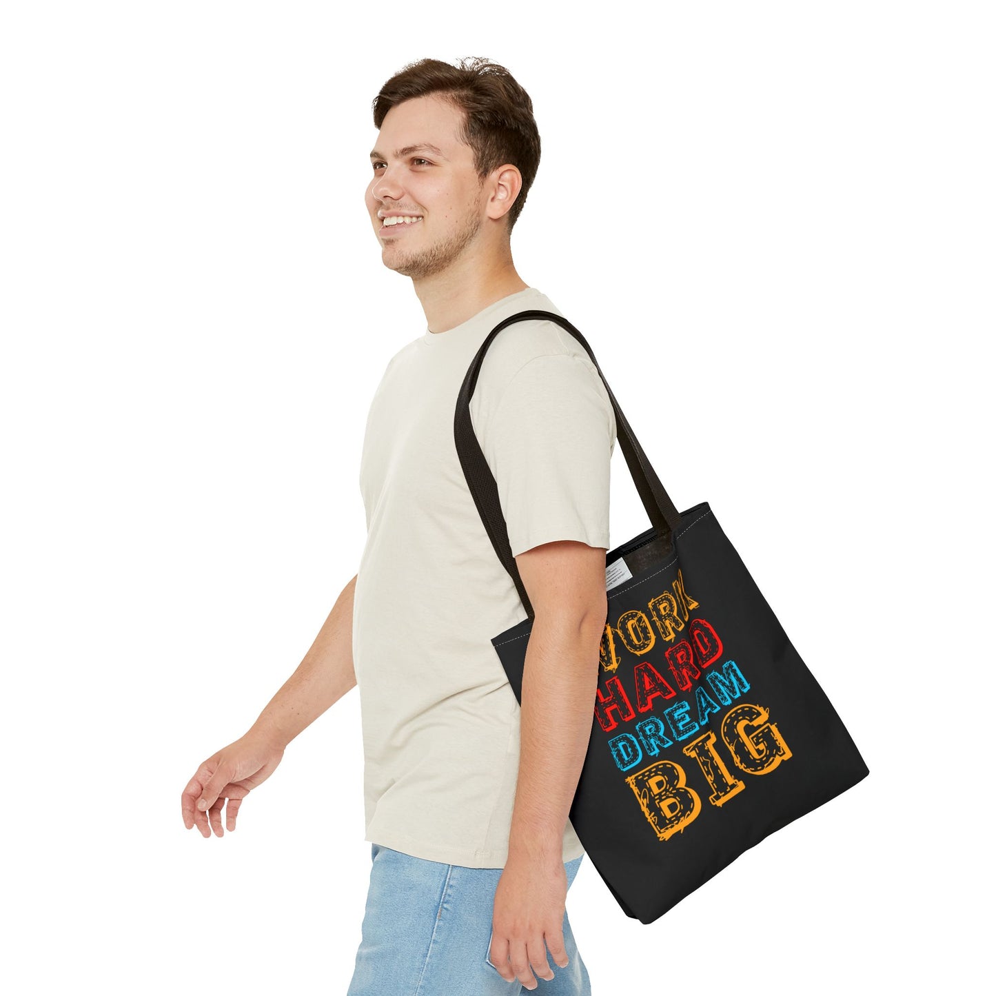 Work Hard Dream Big Tote Bag (AOP)