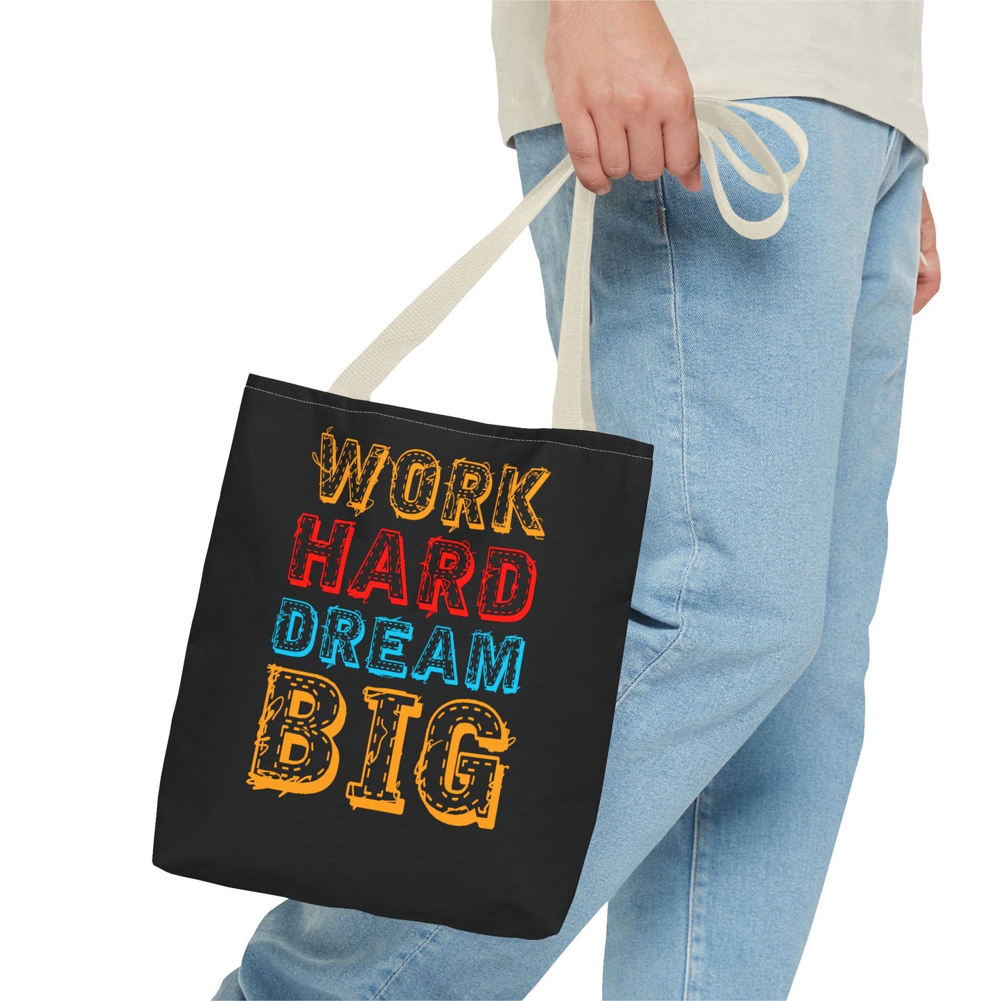 Work Hard Dream Big Tote Bag (AOP)