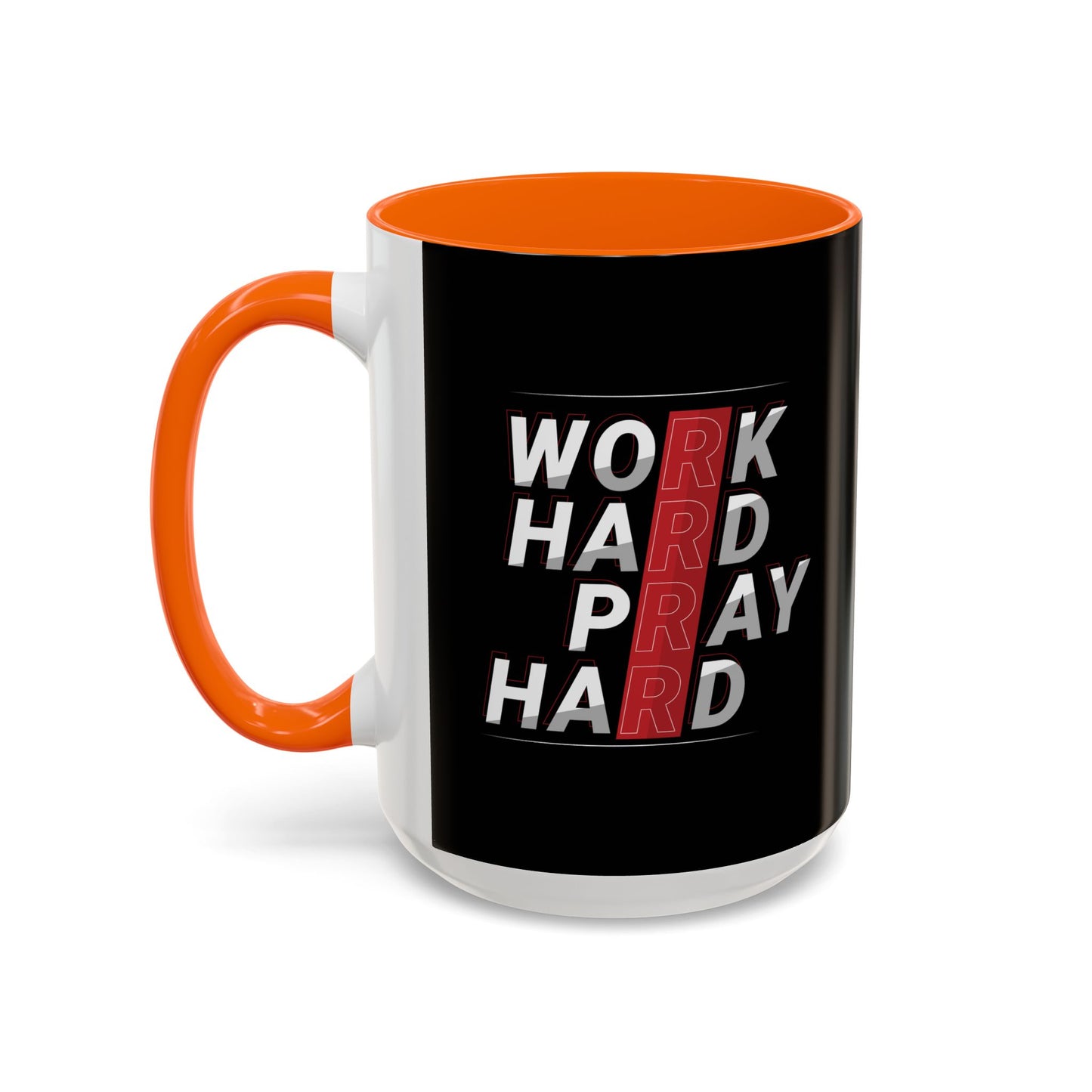 Work Hard Pray Hard Accent Coffee Mug (11, 15oz)