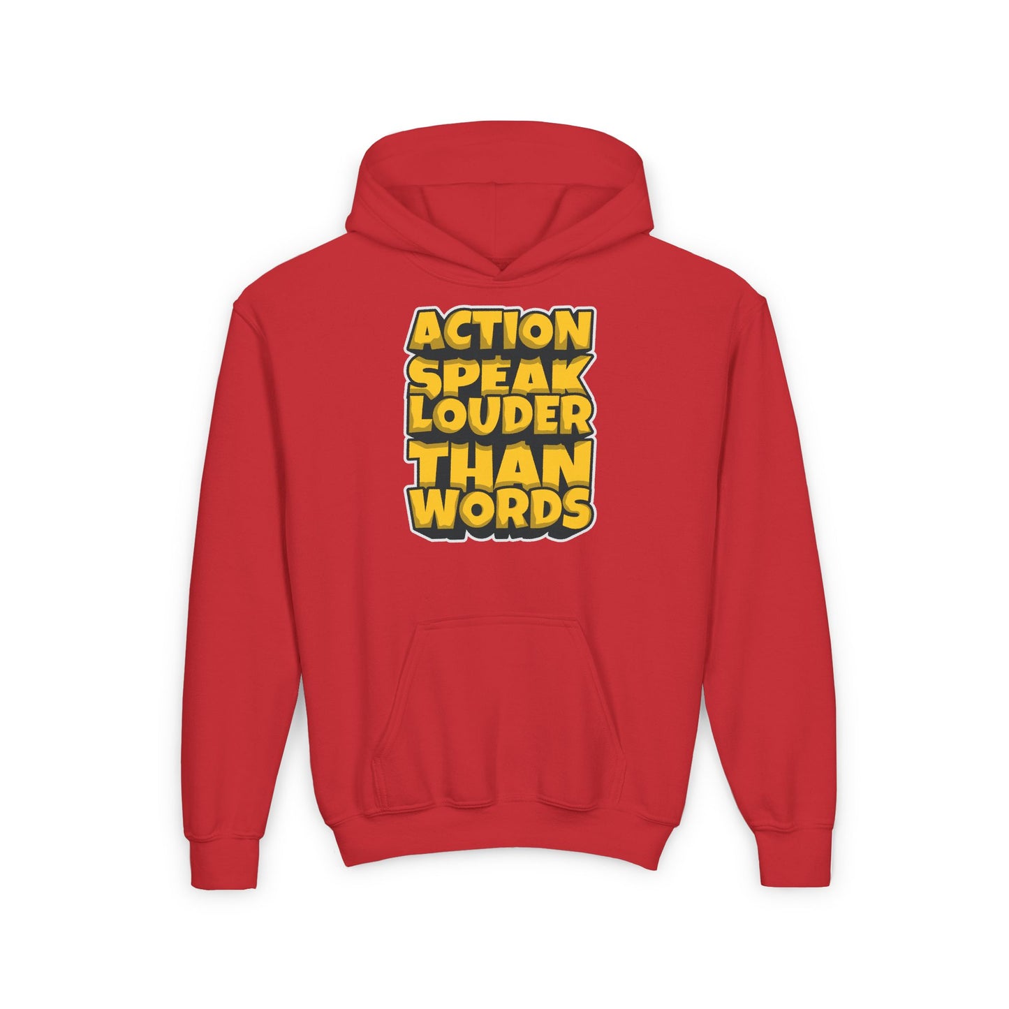 Action Speak Louder Than Words Youth Heavy Blend Hooded Sweatshirt