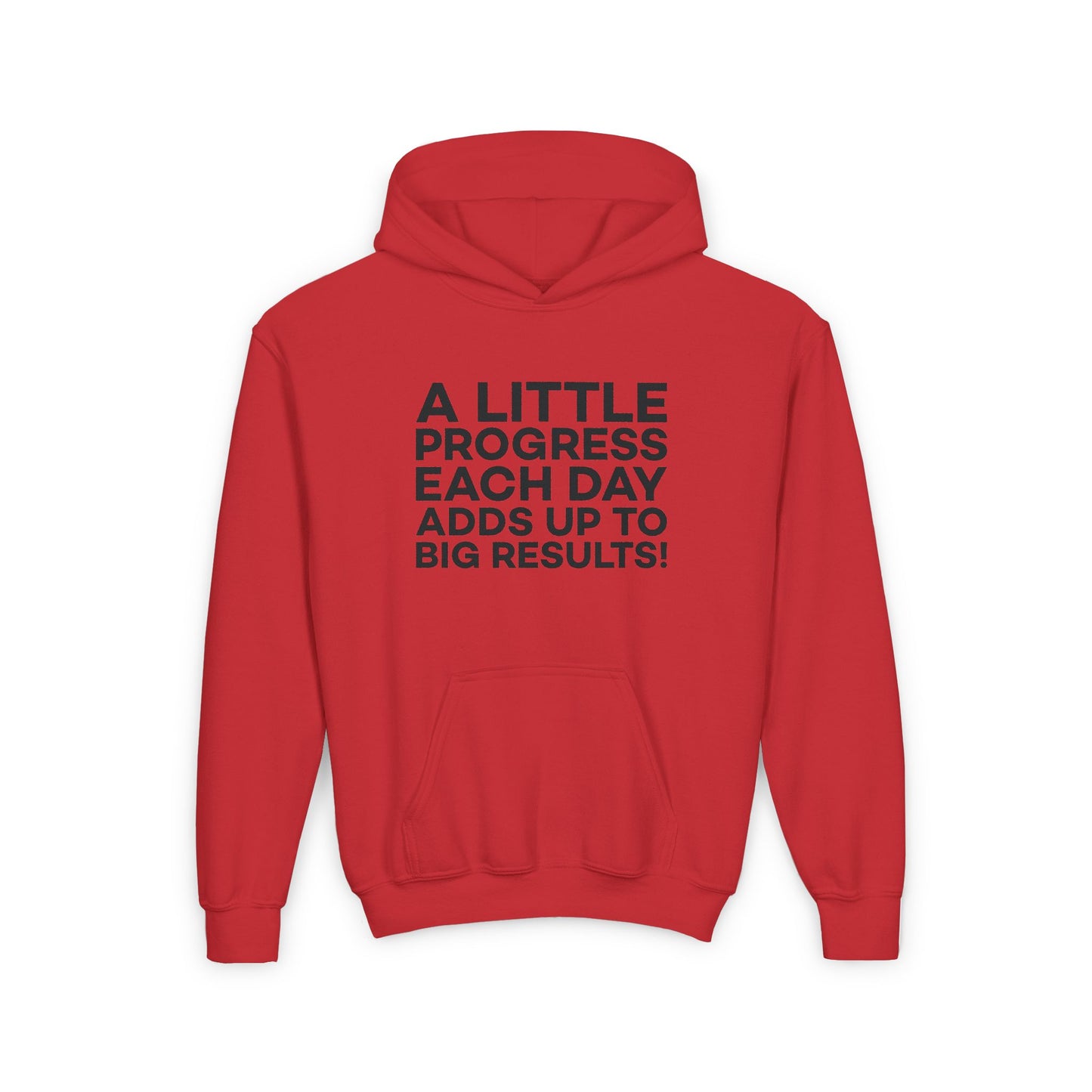 A Little Progress Each Day Adds Up To Big Results! Youth Heavy Blend Hooded Sweatshirt