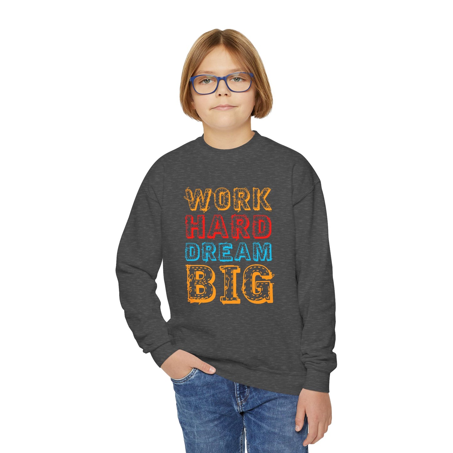 Work Hard Dream Big Youth Crewneck Sweatshirt