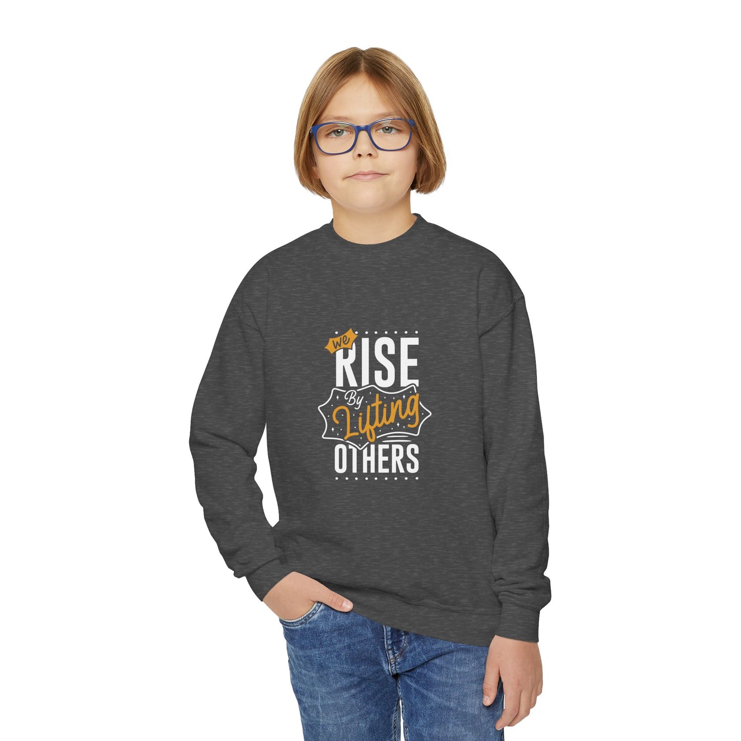 We Rise By Lifting Others Youth Crewneck Sweatshirt