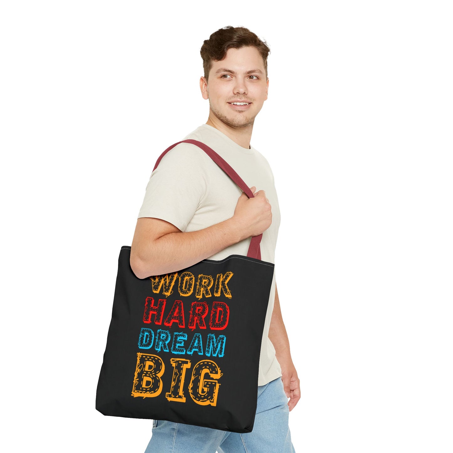 Work Hard Dream Big Tote Bag (AOP)