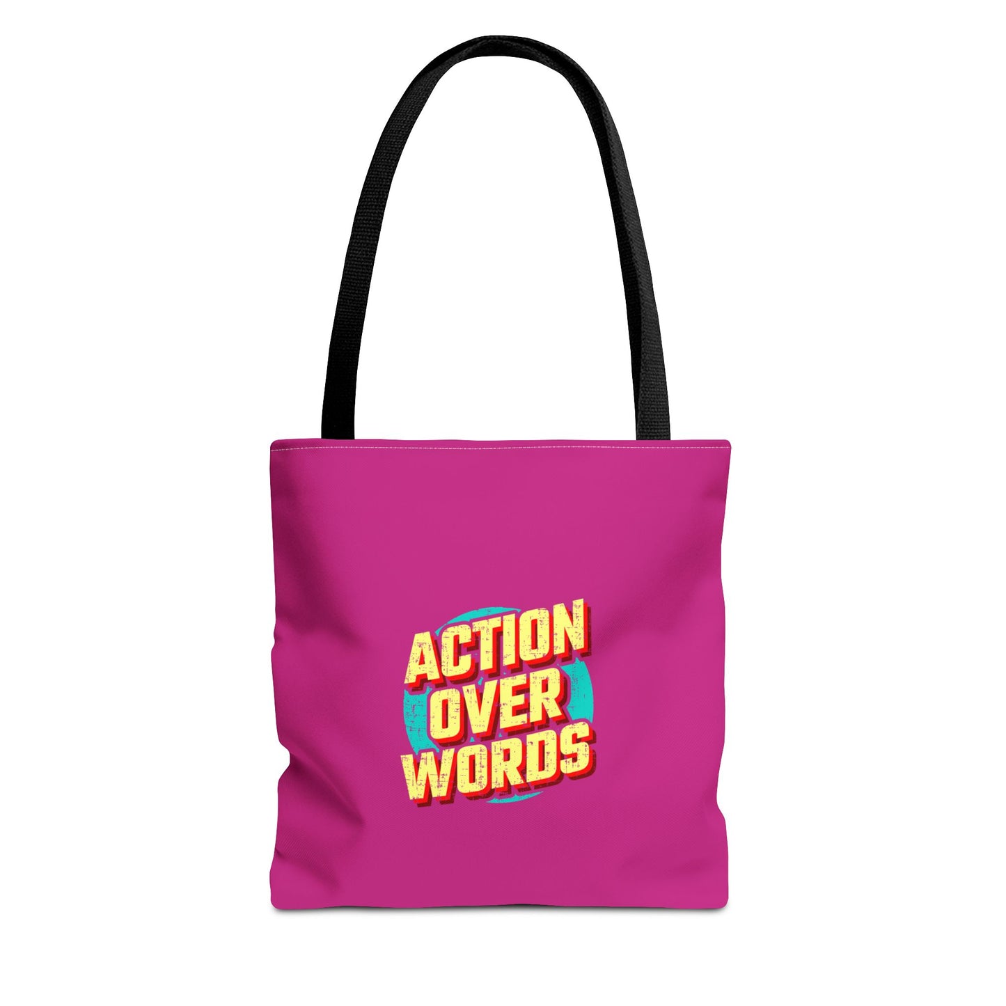 Action Over Words Tote Bag (AOP)