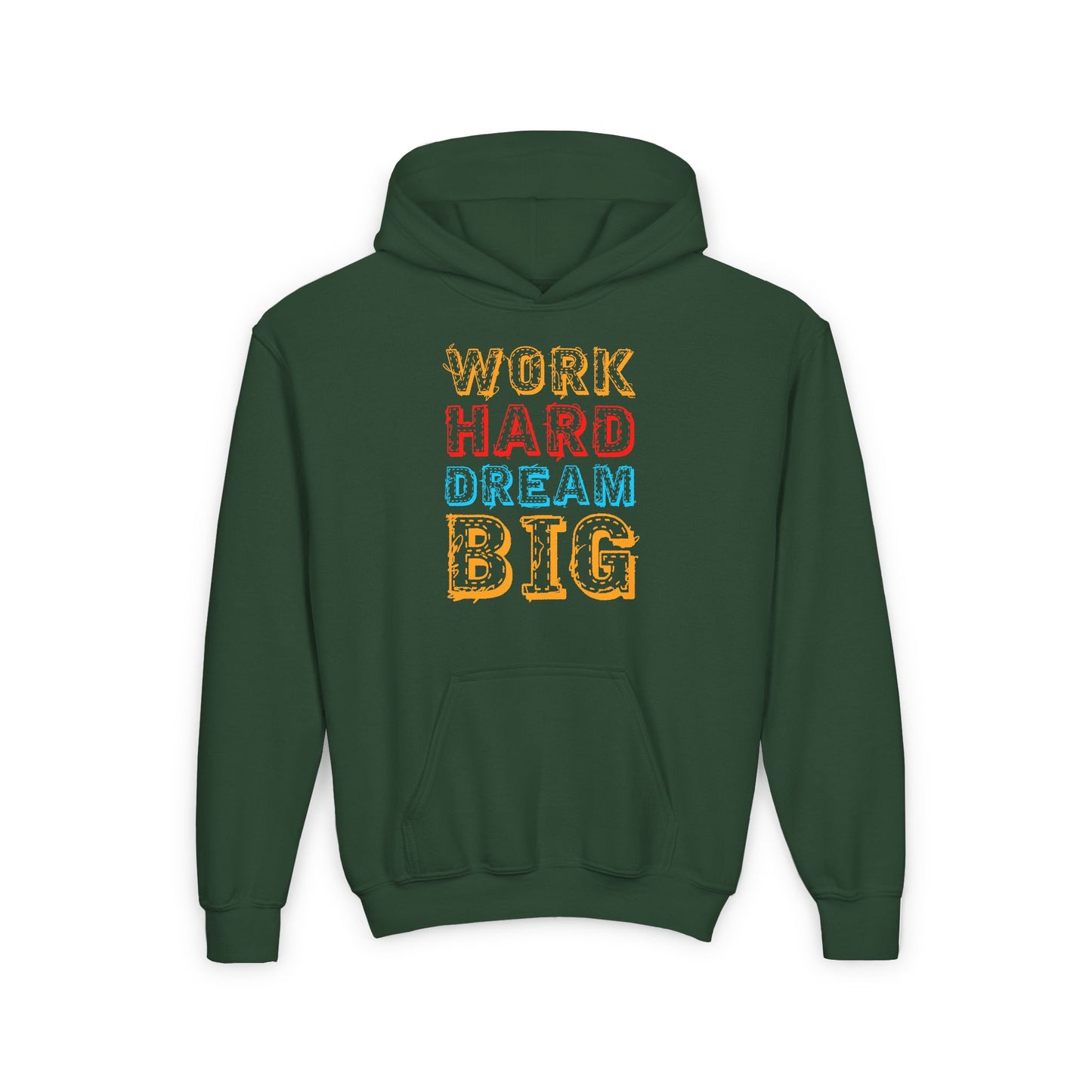 Work Hard Dream Big Youth Heavy Blend Hooded Sweatshirt