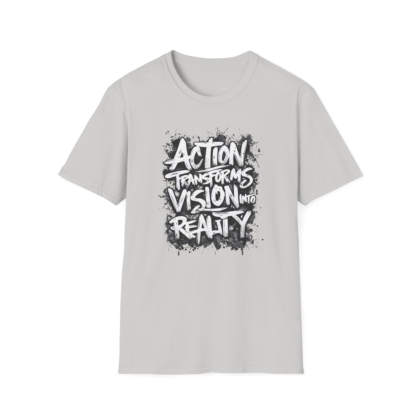 Action Transforms Vision Into Reality Unisex Softstyle T-Shirt
