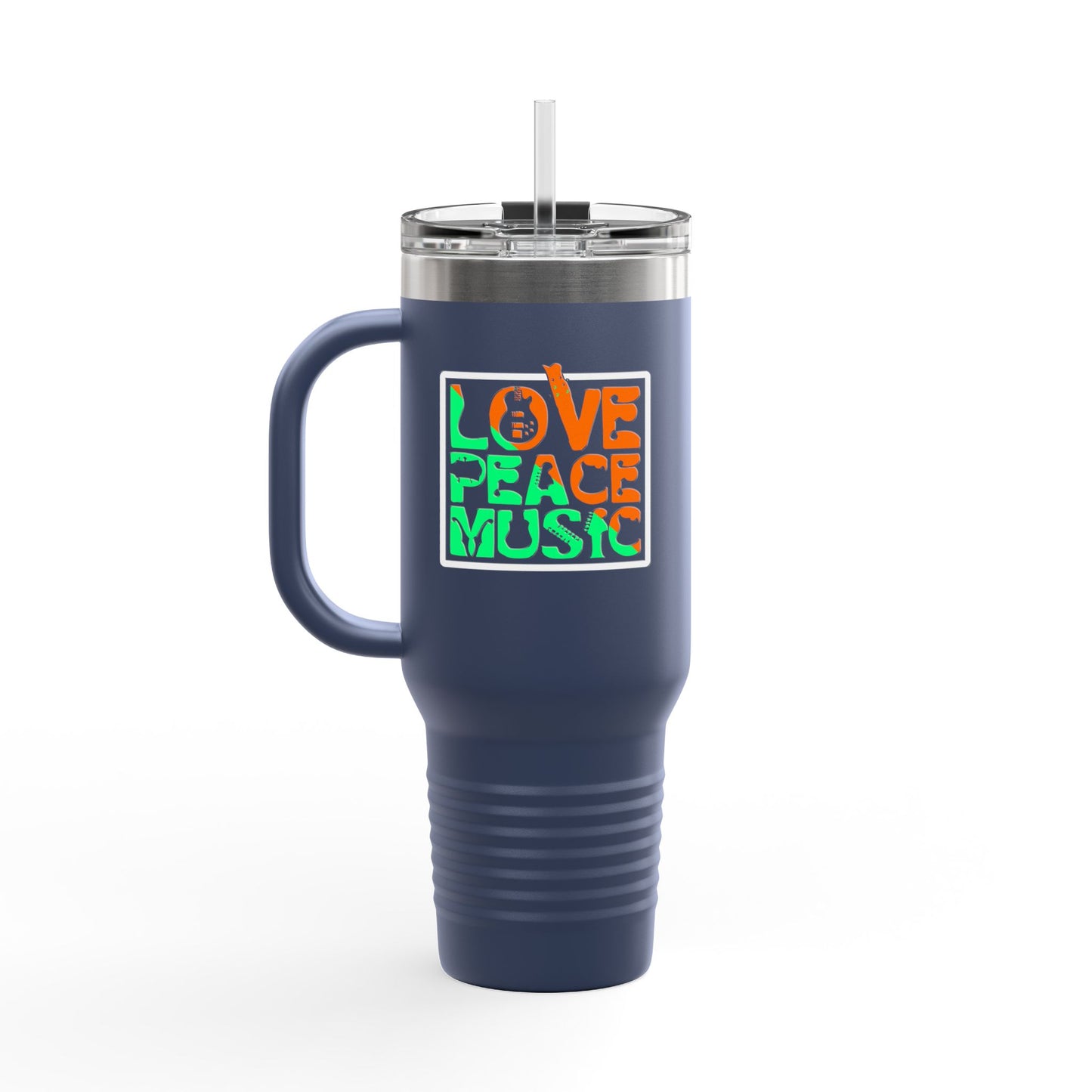 Love Peace Music Insulated Travel Mug, 40oz