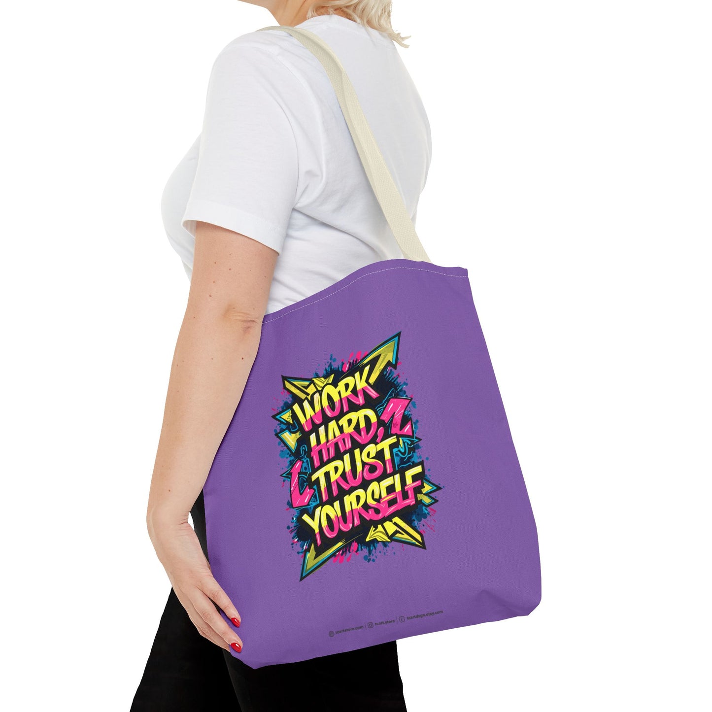 Work Hard Trust Yourself Tote Bag (AOP)