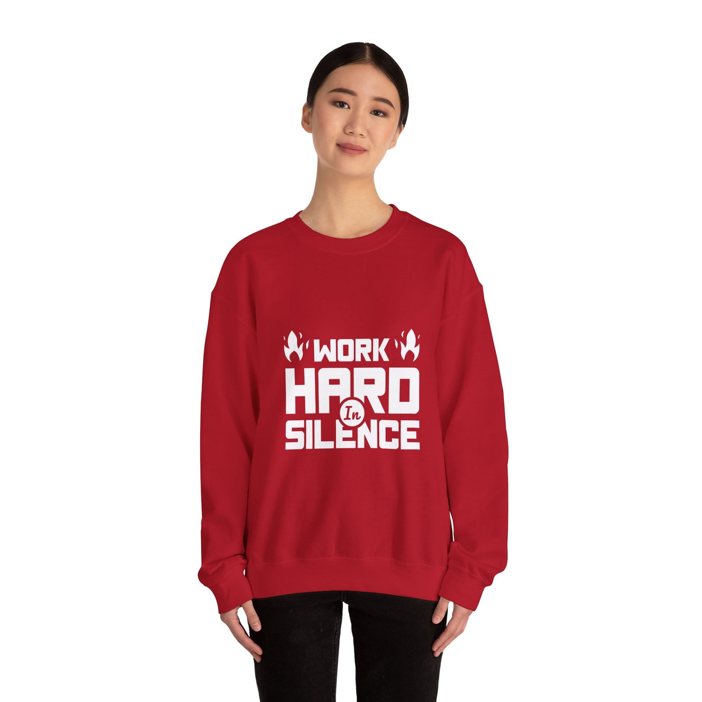 Work Hard In Silence Unisex Heavy Blend™ Crewneck Sweatshirt