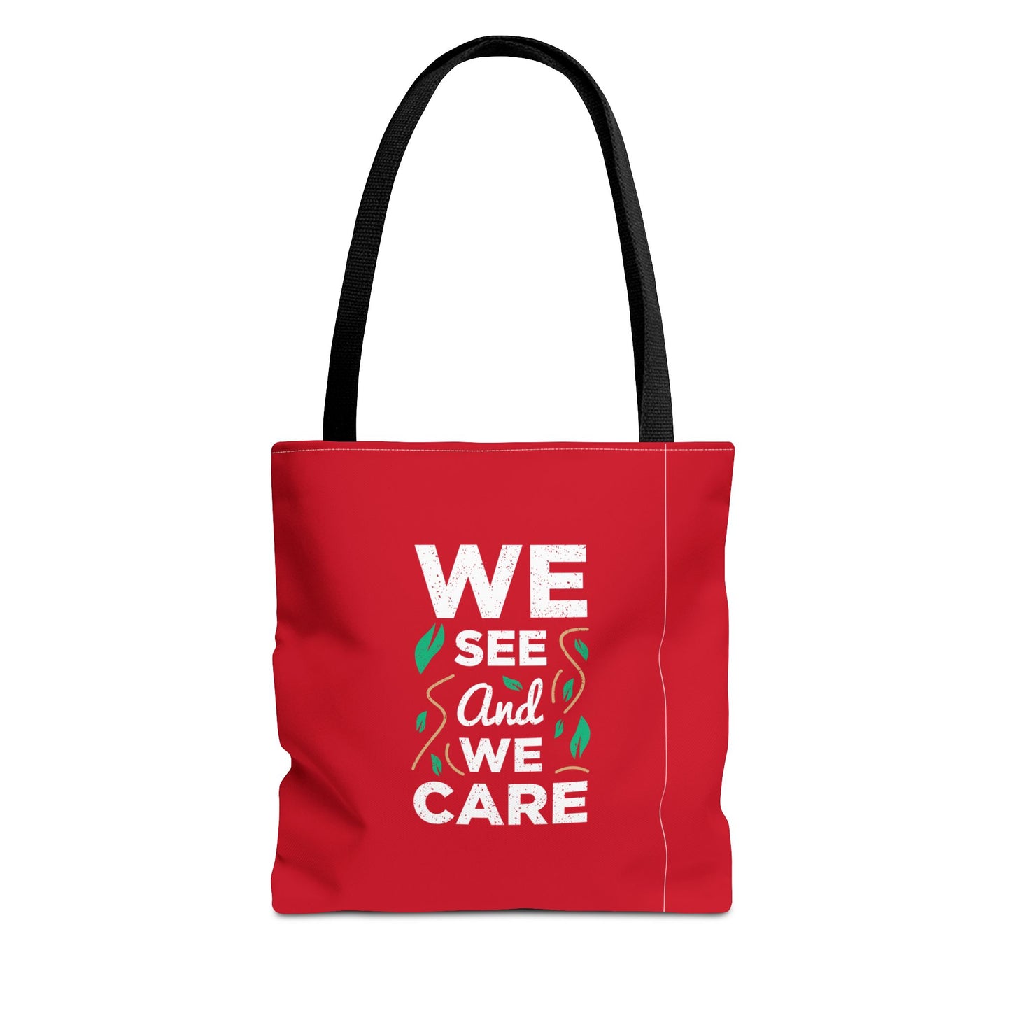We See And We Care Tote Bag (AOP)