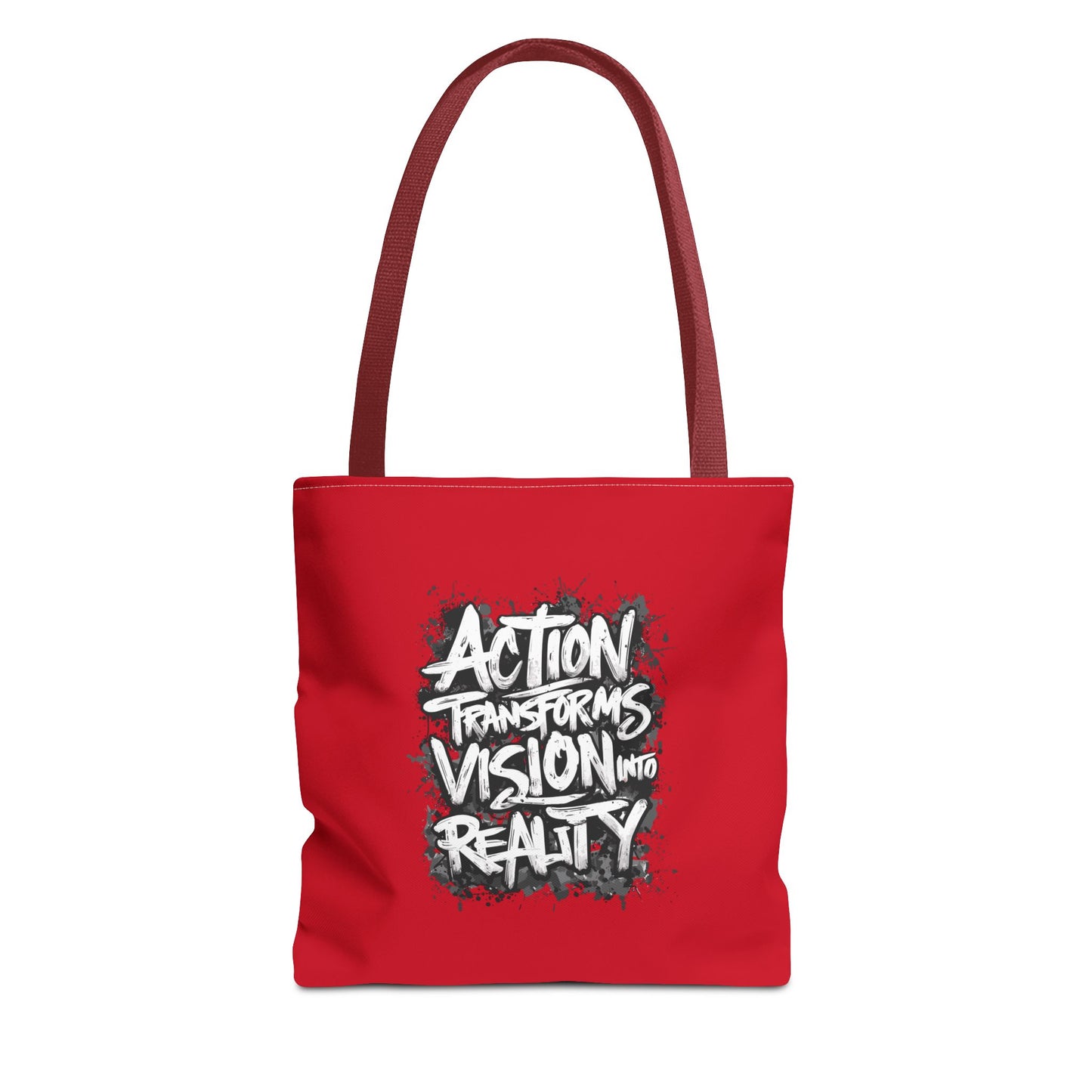 Action Transforms Vision Into Reality Tote Bag (AOP)