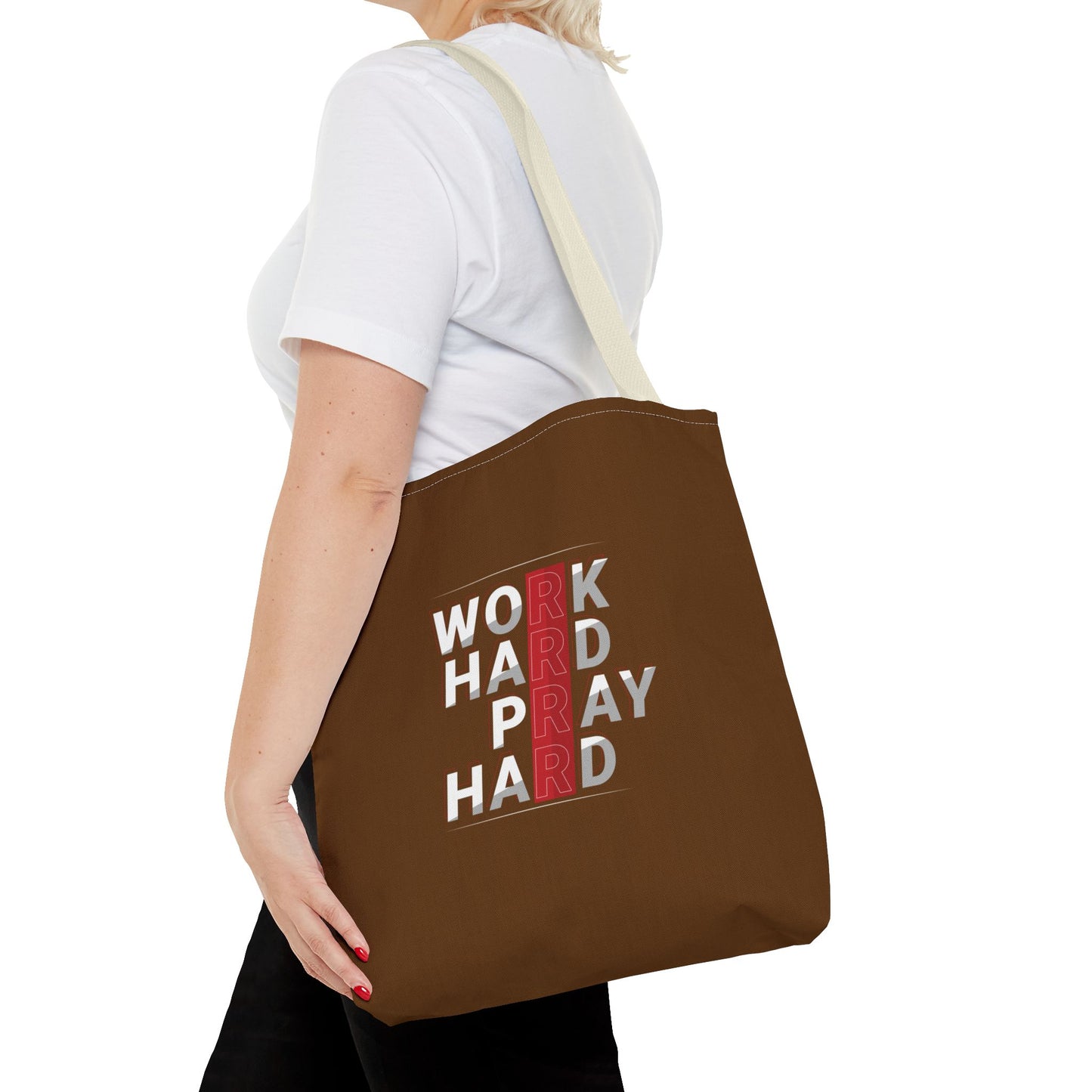 Work Hard Pray Hard Tote Bag (AOP)