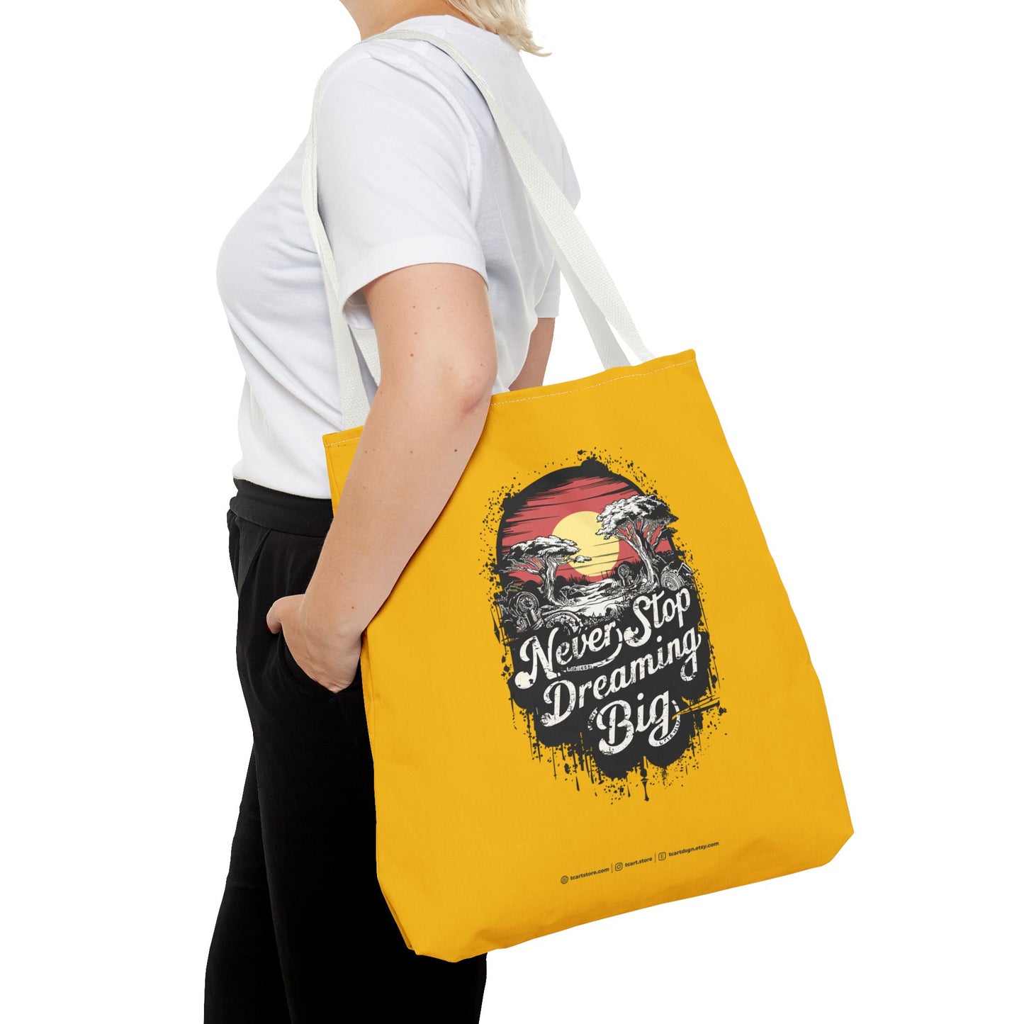 Never Stop Dreaming Big Tote Bag (AOP)