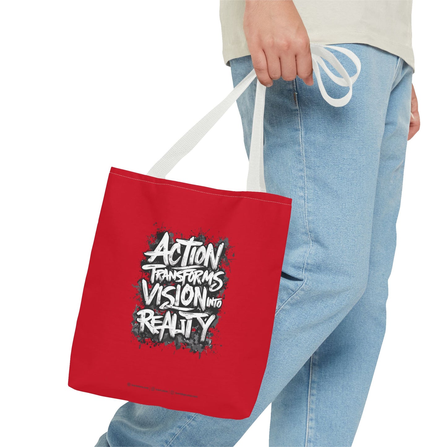 Action Transforms Vision Into Reality Tote Bag (AOP)
