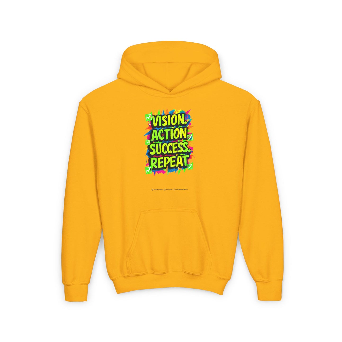 Vision Action Success Repeat Youth Heavy Blend Hooded Sweatshirt