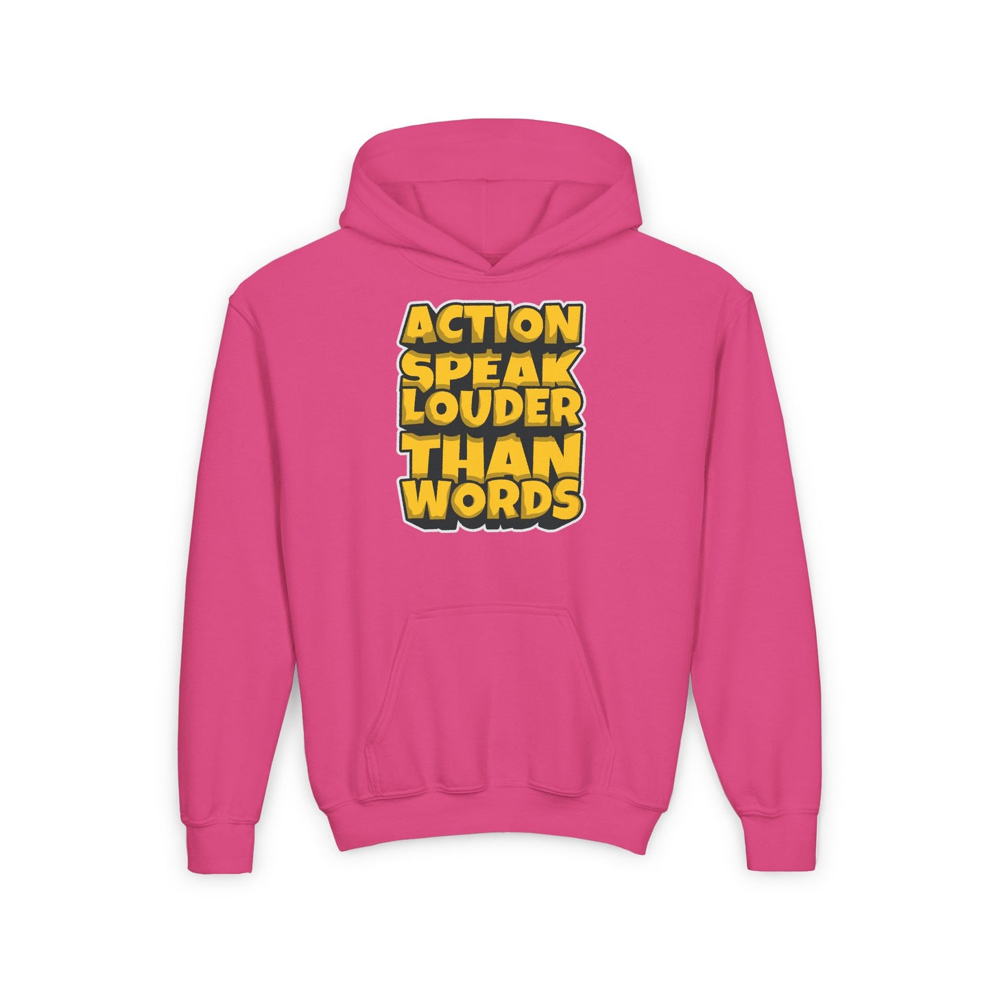 Action Speak Louder Than Words Youth Heavy Blend Hooded Sweatshirt