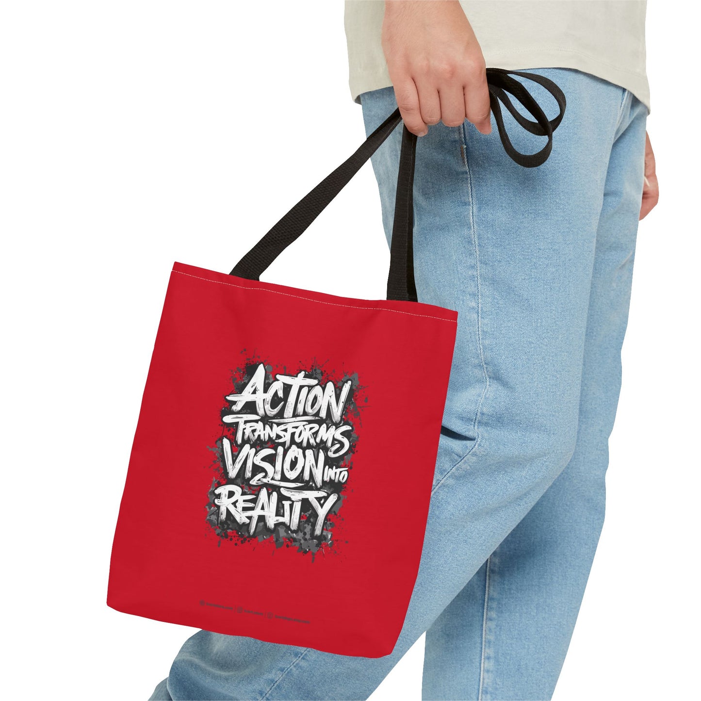 Action Transforms Vision Into Reality Tote Bag (AOP)