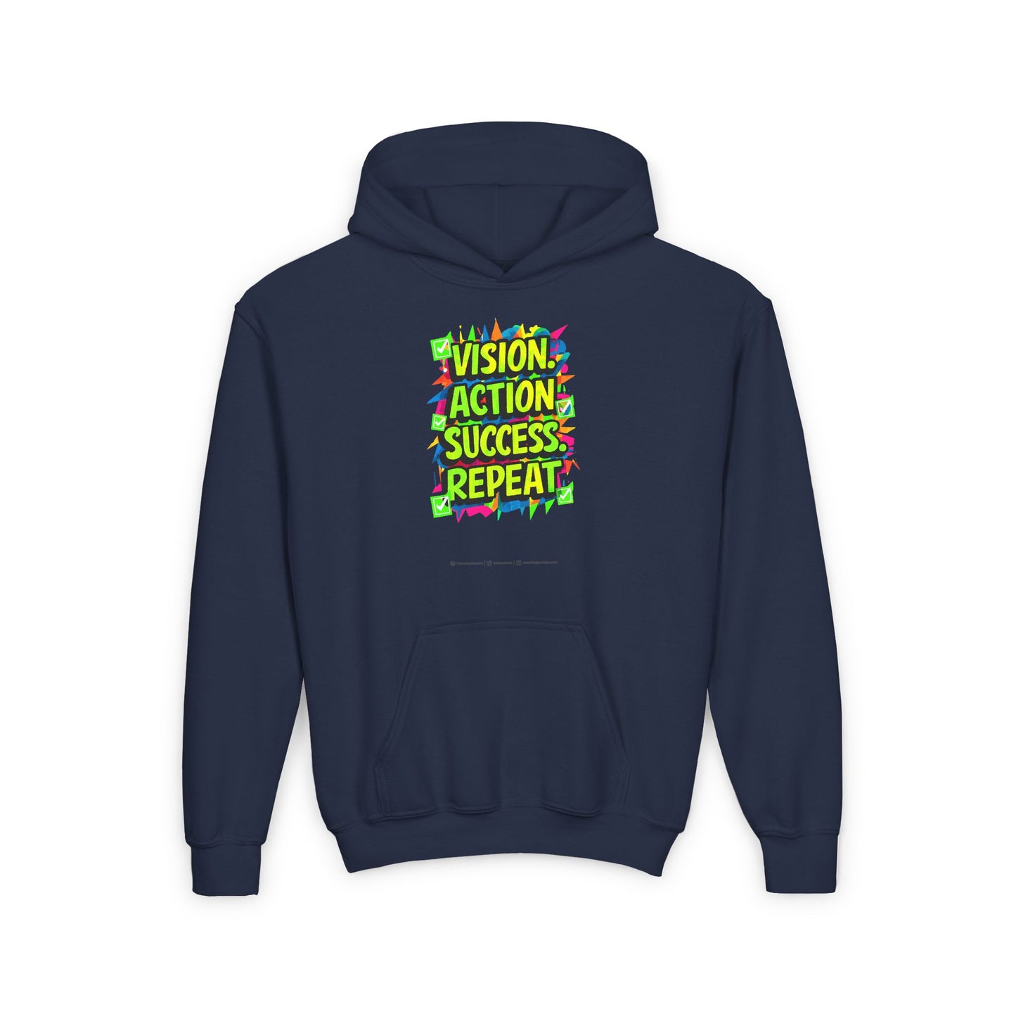 Vision Action Success Repeat Youth Heavy Blend Hooded Sweatshirt