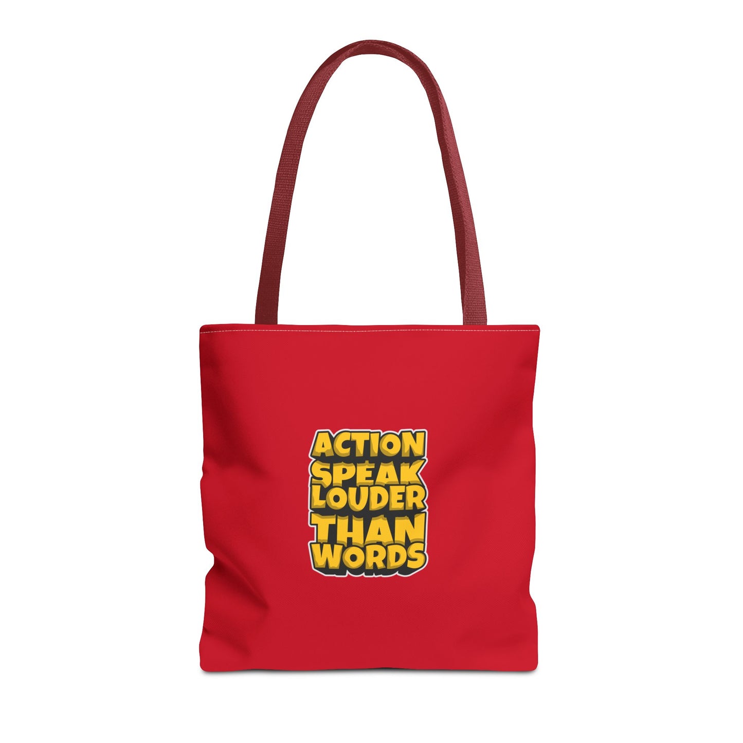 Action Speak Louder Than Words Tote Bag (AOP)