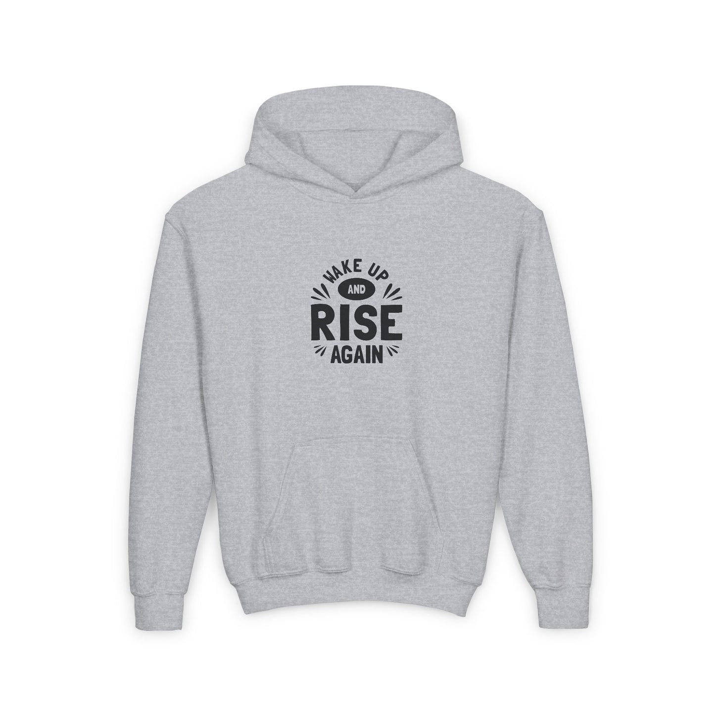 Wake Up And Rise Again Youth Heavy Blend Hooded Sweatshirt