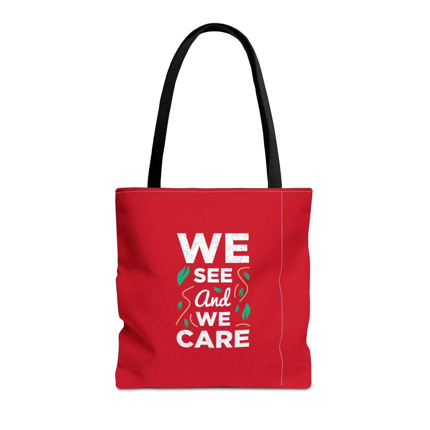 We See And We Care Tote Bag (AOP)